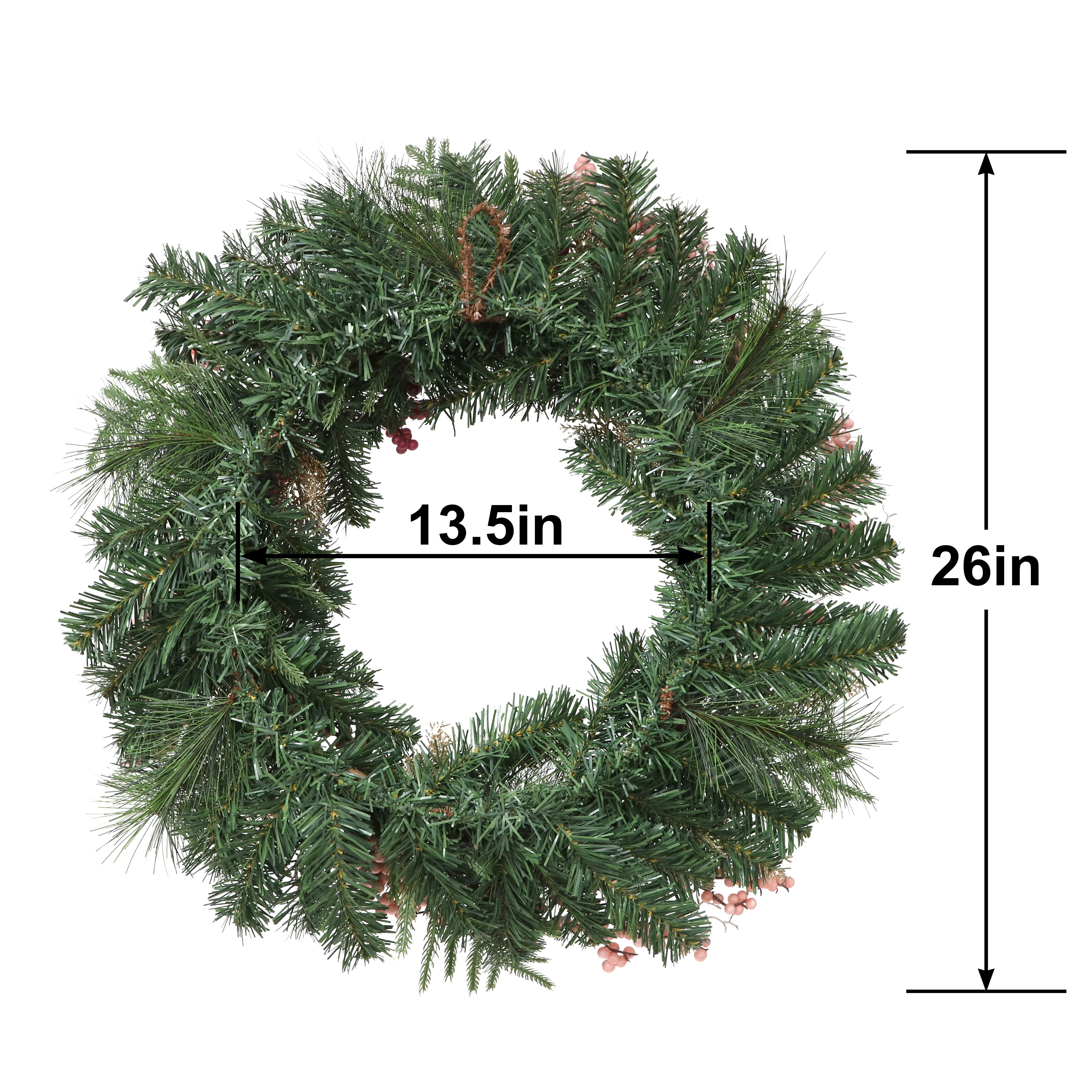 26" Pink Berry & Mixed Pine Wreath by Ashland®