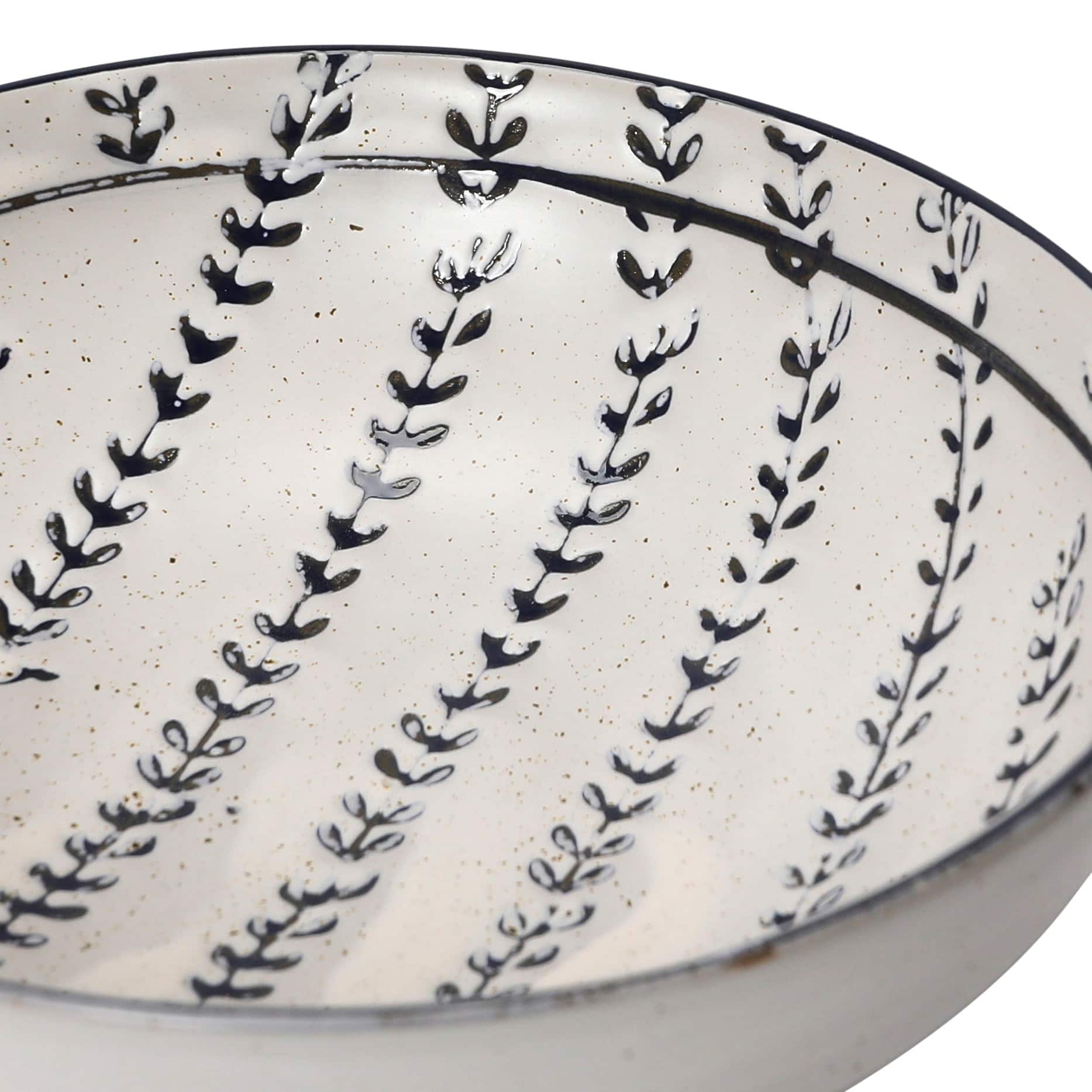 Hello Honey® Antique White & Blue Reactive Glaze Stoneware Bowl Set