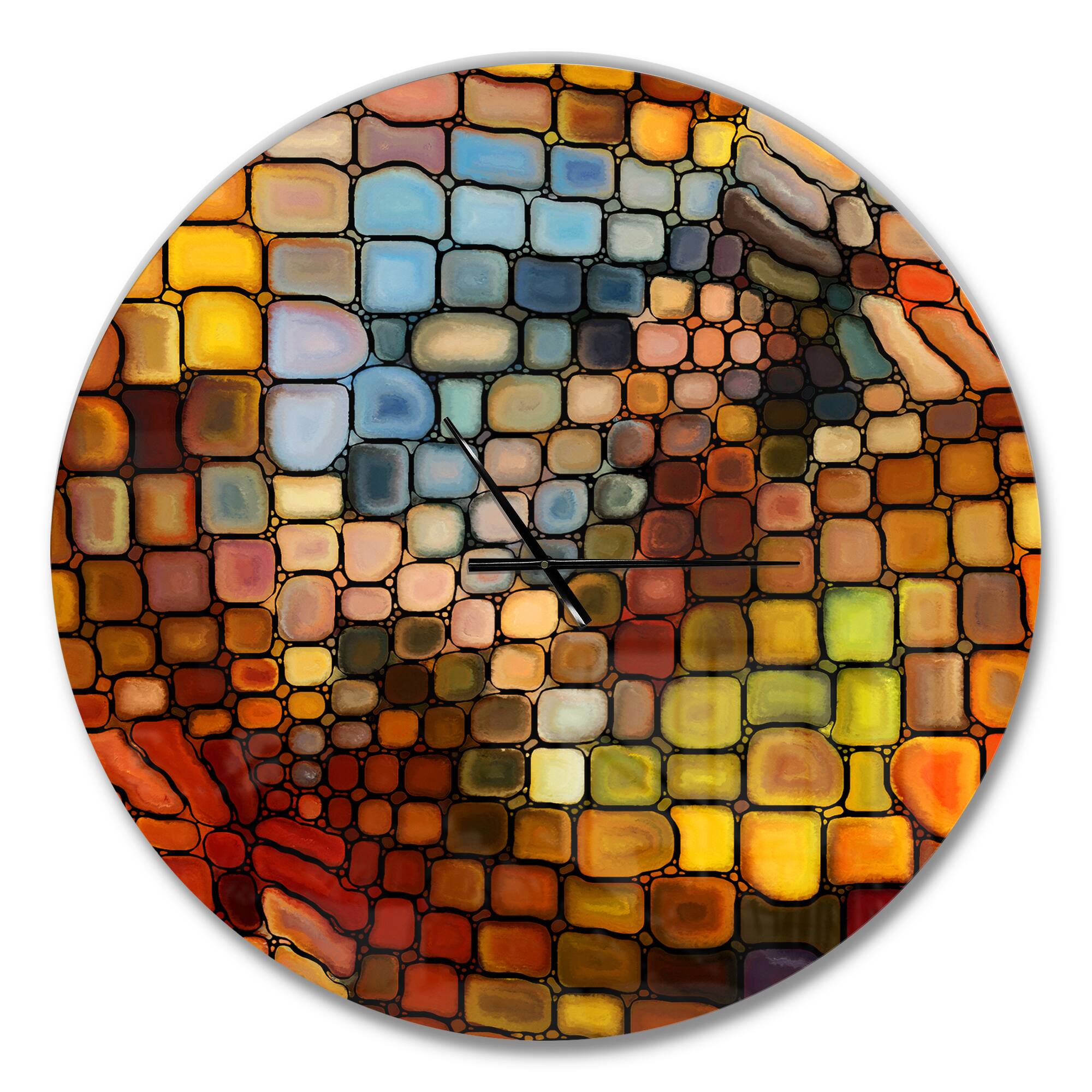 Designart 'Dreaming Of Stained Glass Modern Wall Clock