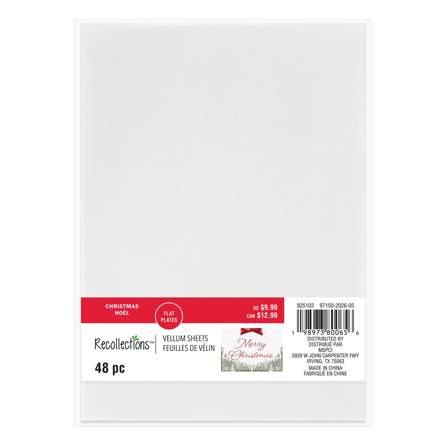 5" x 7" Christmas Vellum Sheets, 48ct. by Recollections™