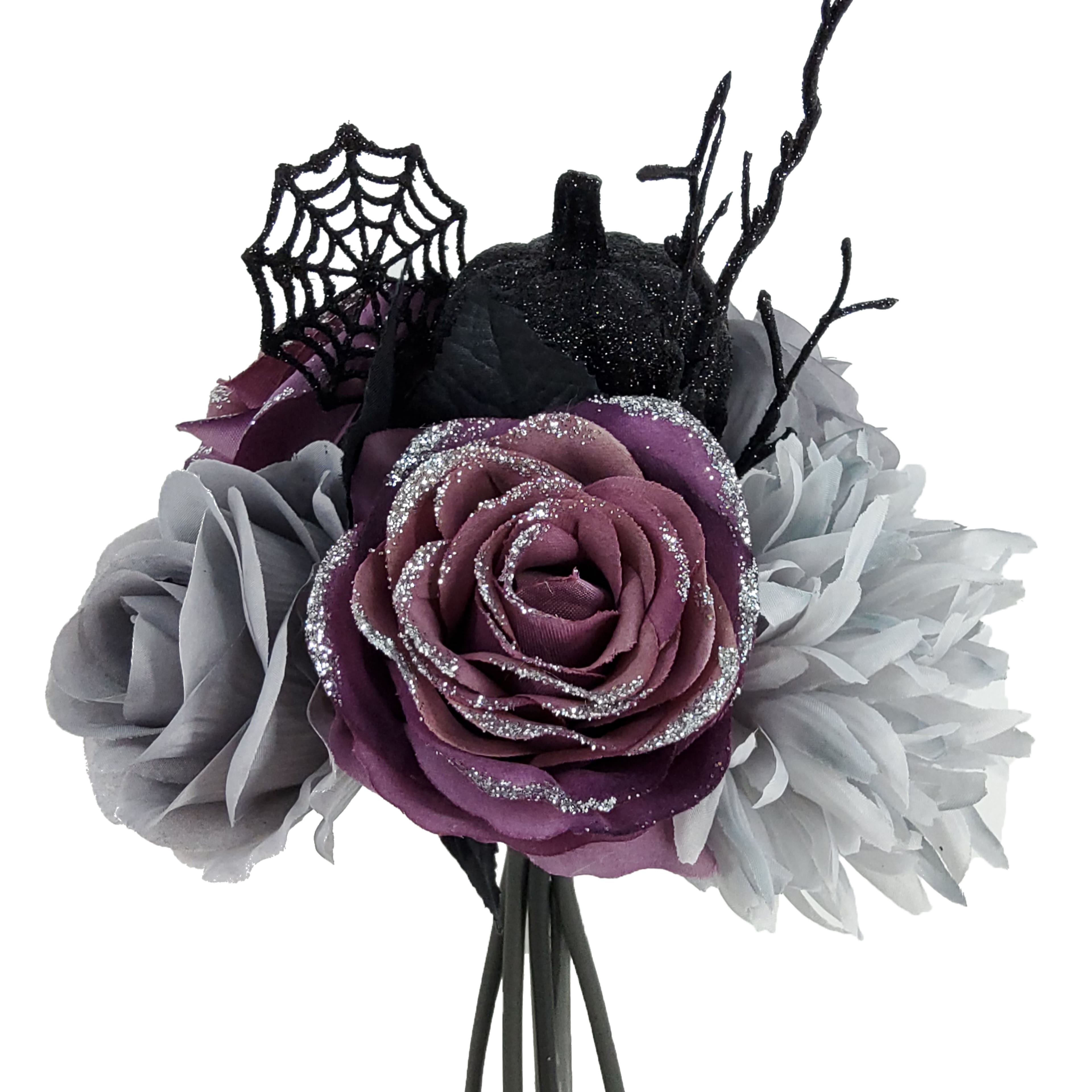 12" Gray Rose & Dahlia Mix Bouquet by Ashland®