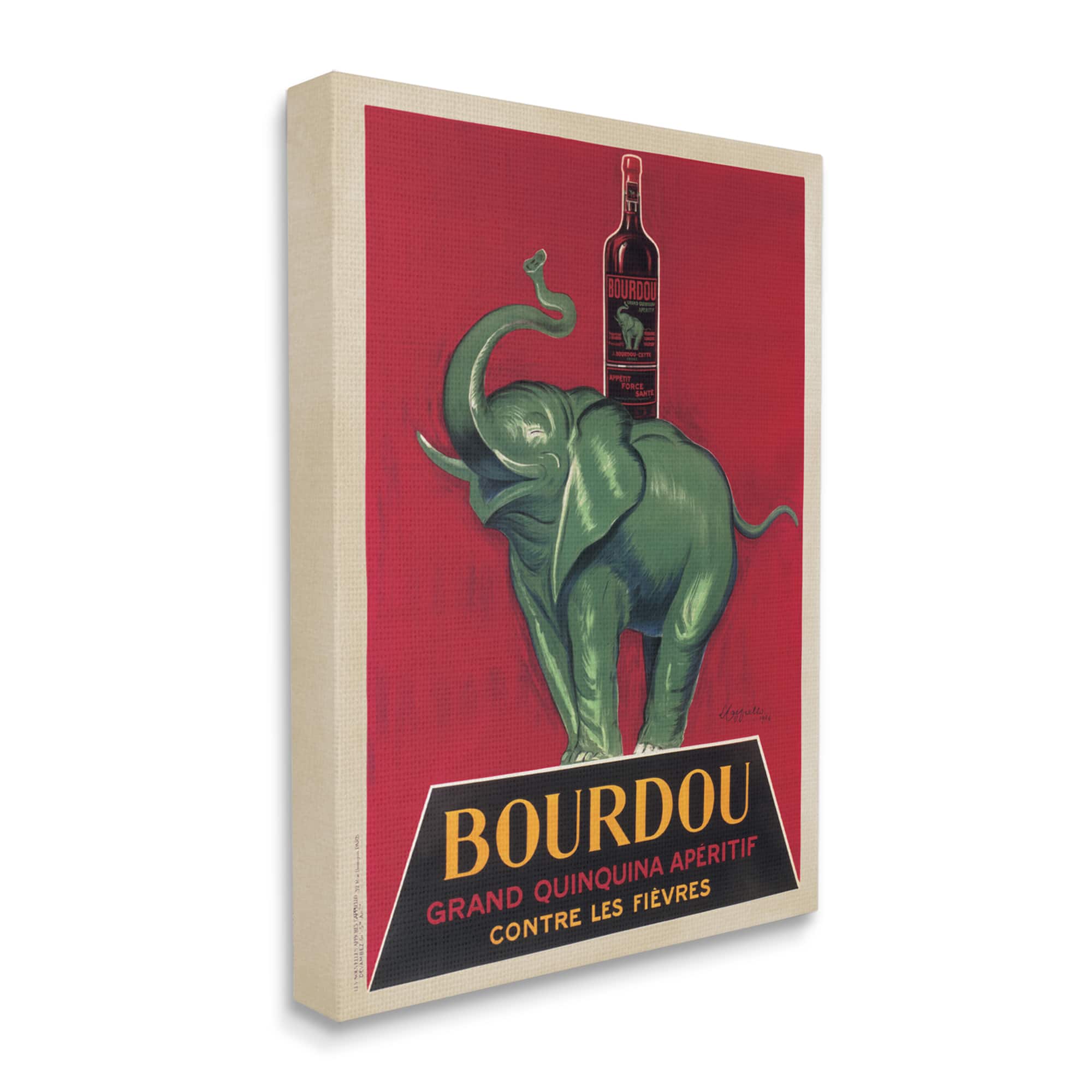 Stupell Industries Bourdou Vintage Elephant Advertisement Bar Illustration Canvas Wall Art