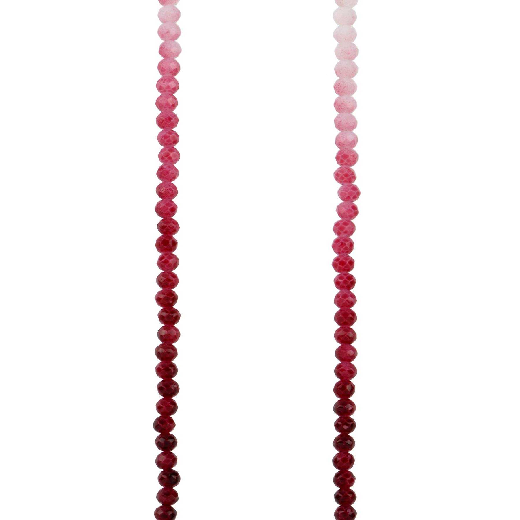Red & Pink Ombre Faceted Glass Rondelle Beads by Bead Landing™