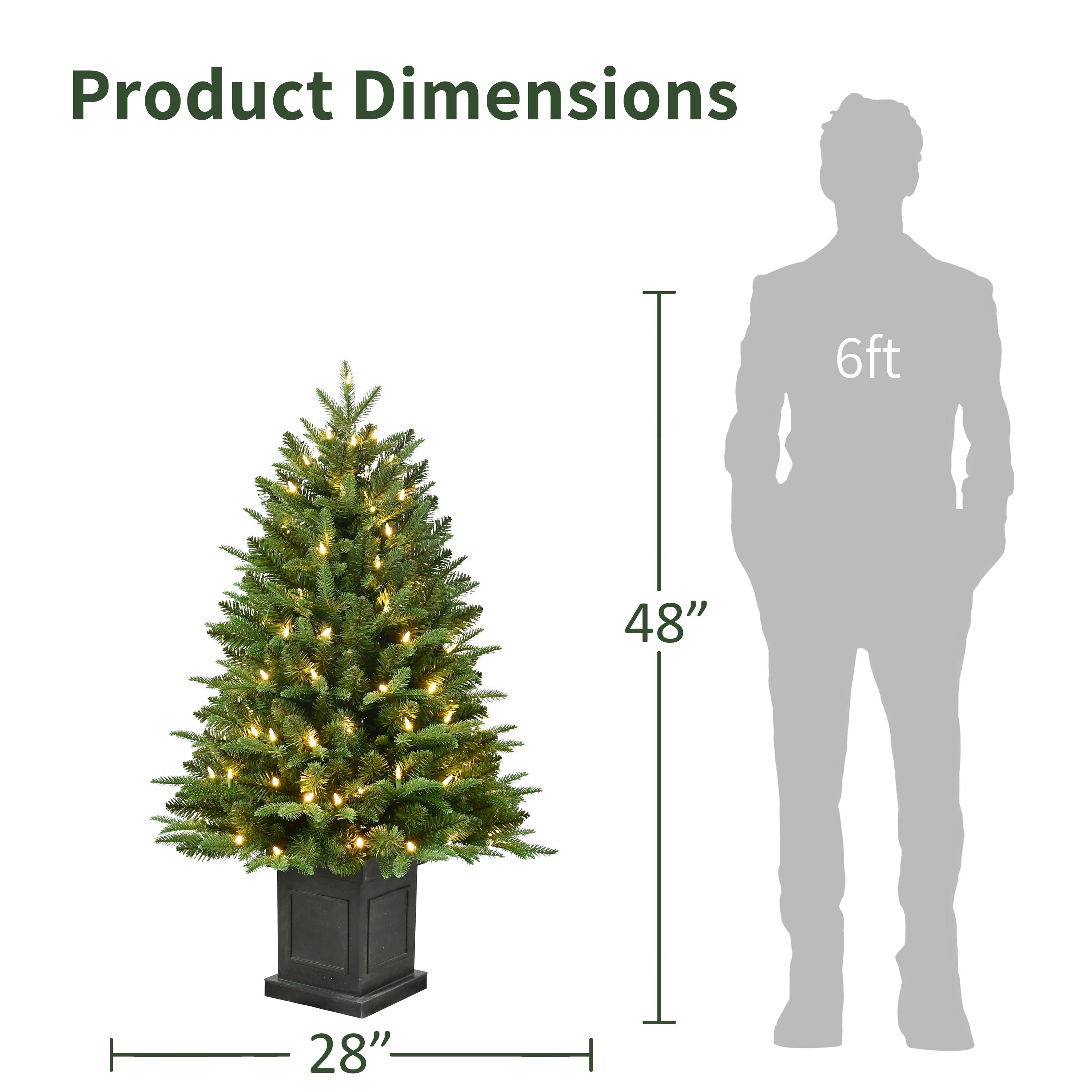 Puleo International 4ft. Pre-Lit Fraser Fir Potted Artificial Christmas Tree