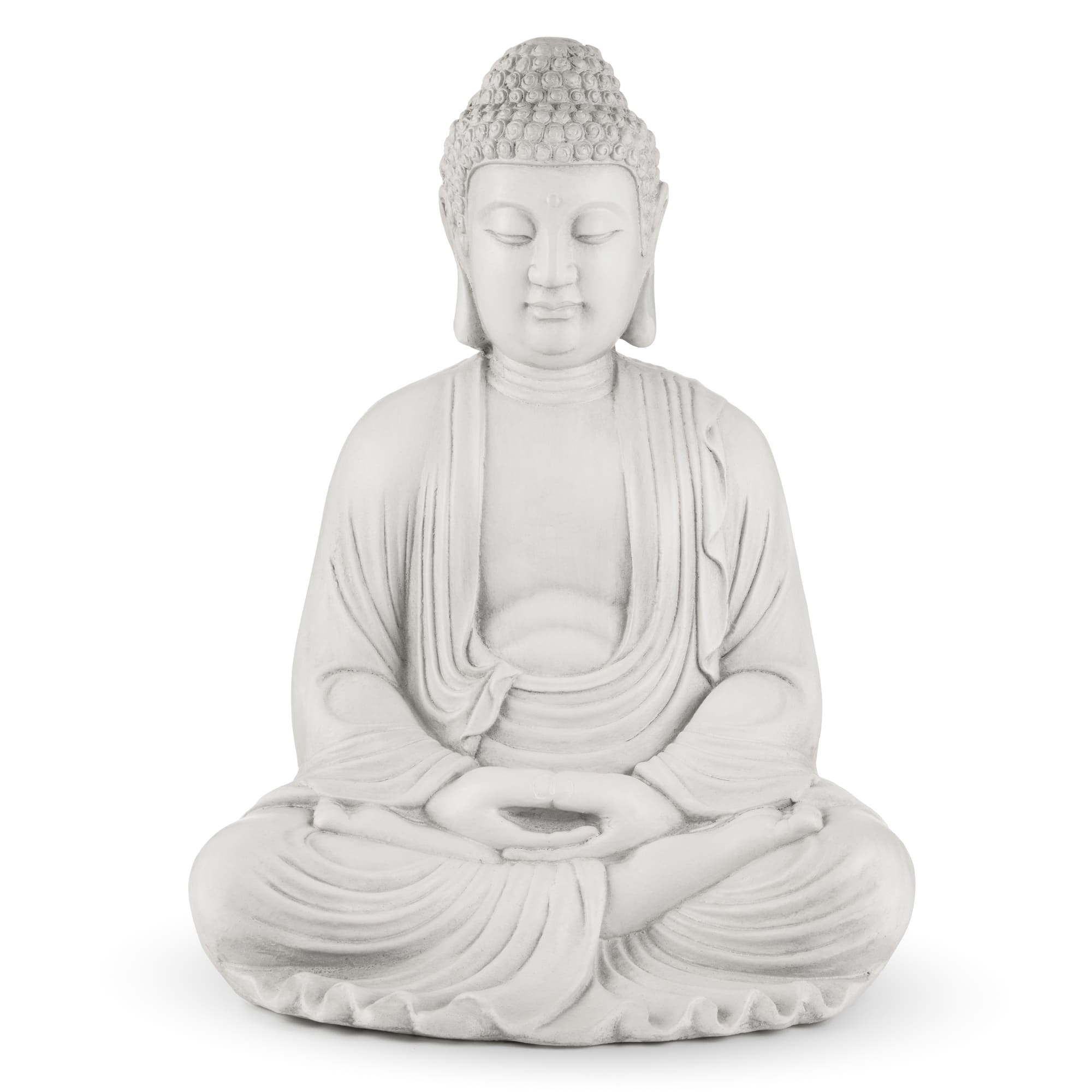 Glitzhome® 22.75" White MGO Meditating Buddha Statue