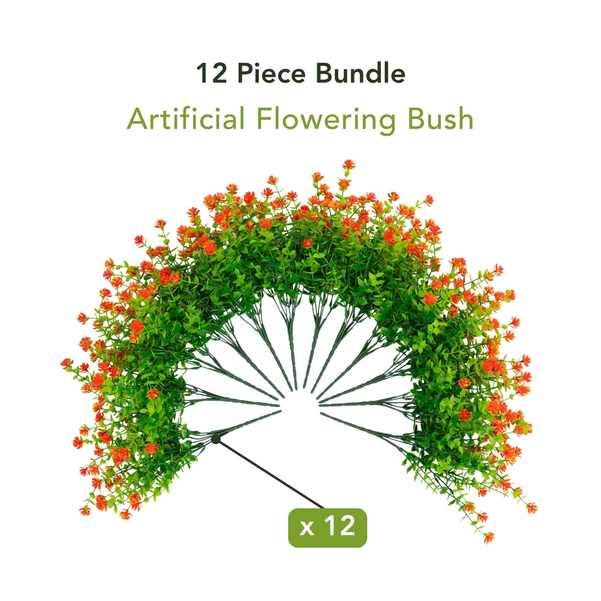 13" UV Resistant Artificial Flowering Mini Rose Bushes