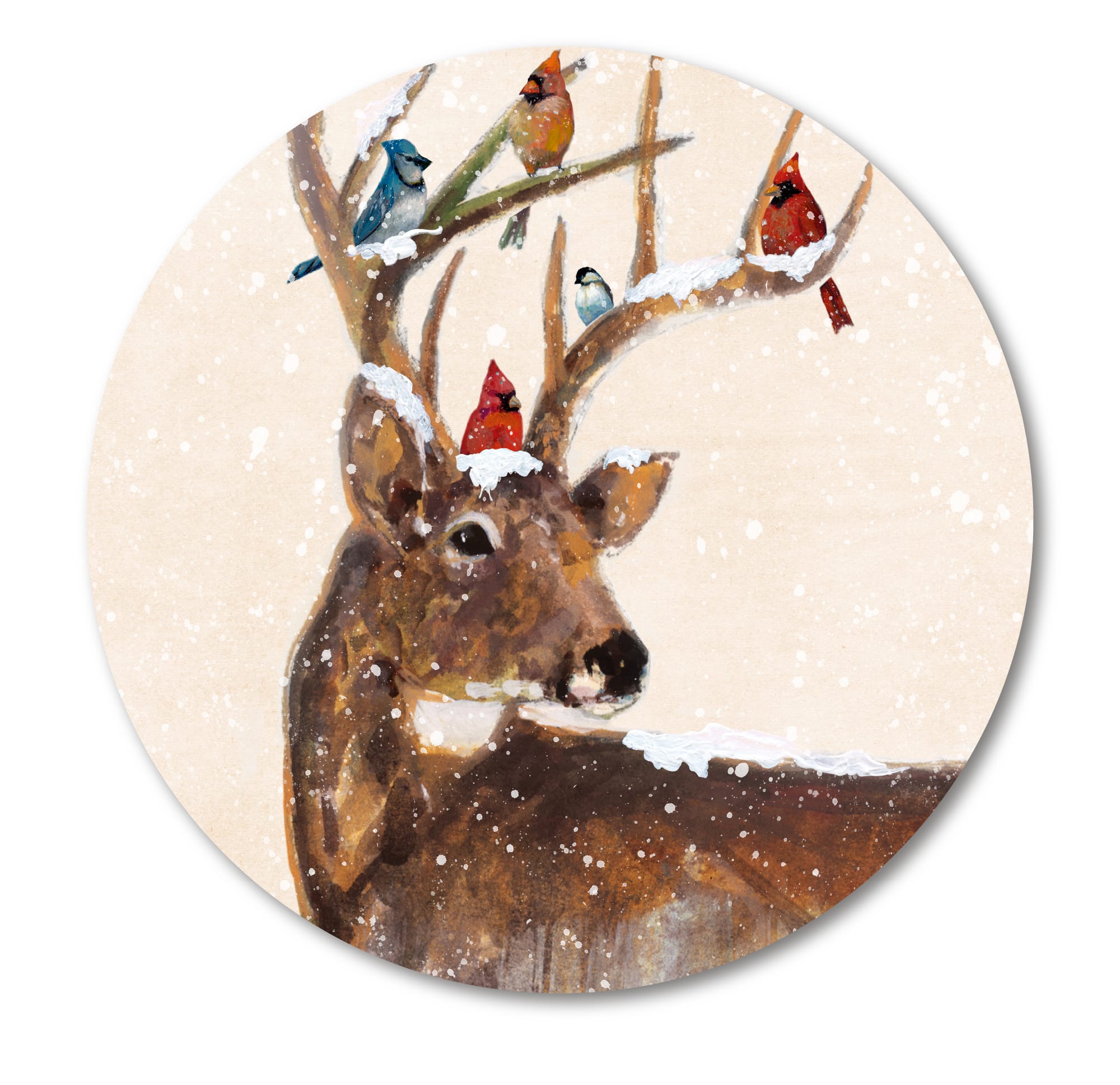 Courtside Market® Merry Christmas Wreath Circular Wood Dècor