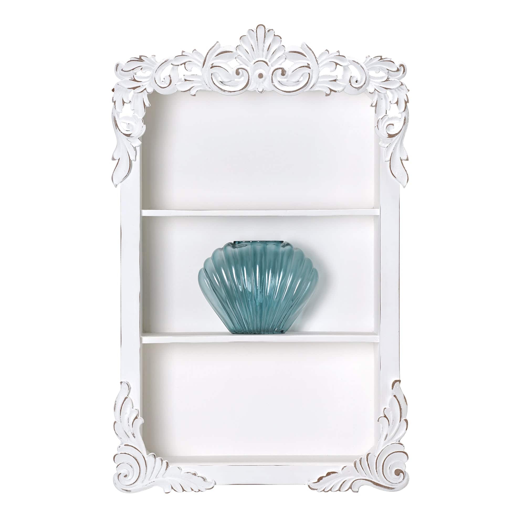 American Art Decor Balos Carved Wall Shelves - 18" x 28" x 6"