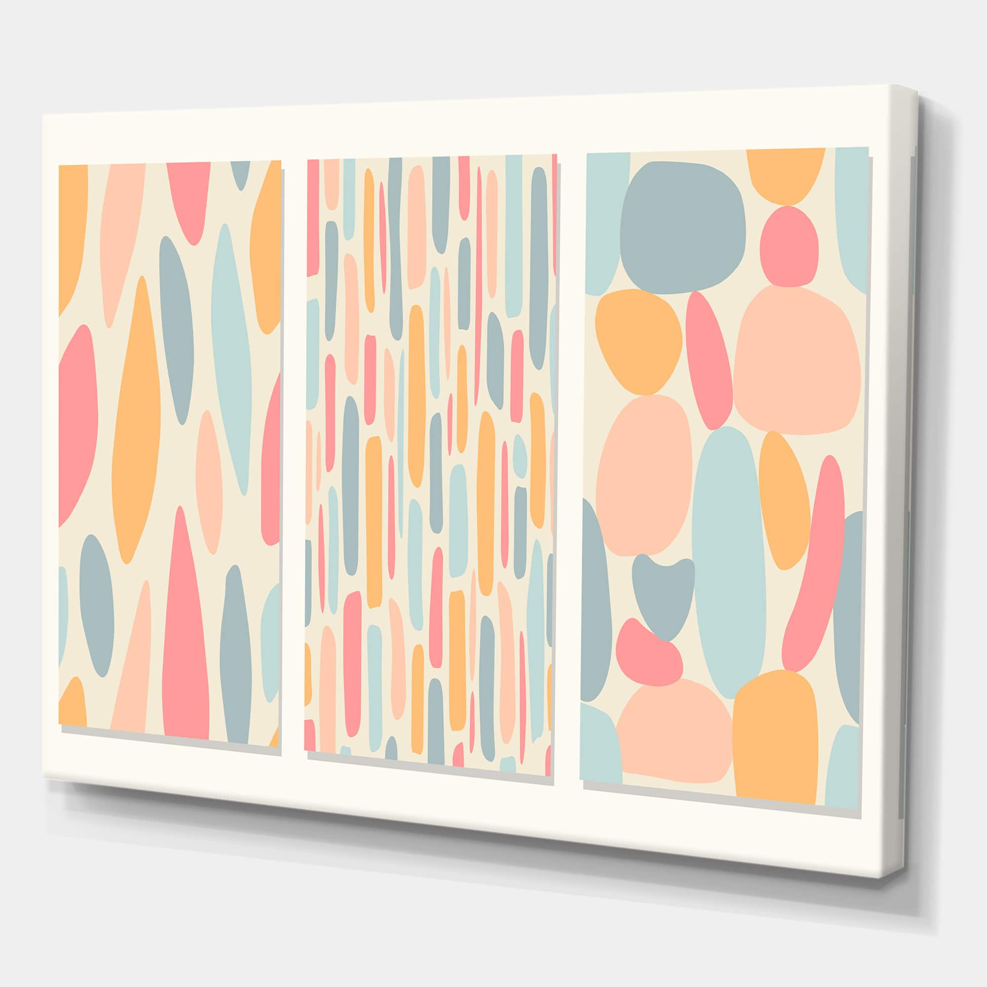 Designart - Patchwork of Pastel Shaped Organic Shapes