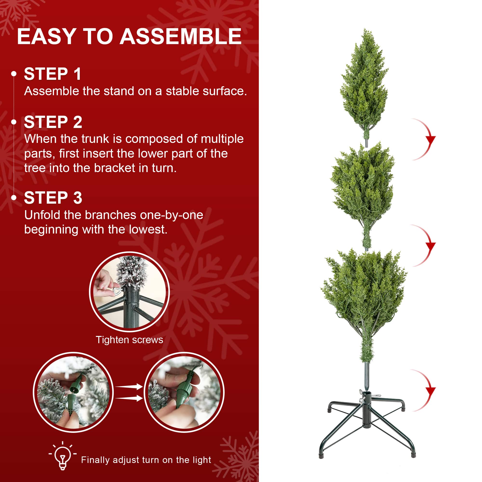 Glitzhome® 5ft. Pre-Lit Cypress Christmas Tree, Twinkling Lights