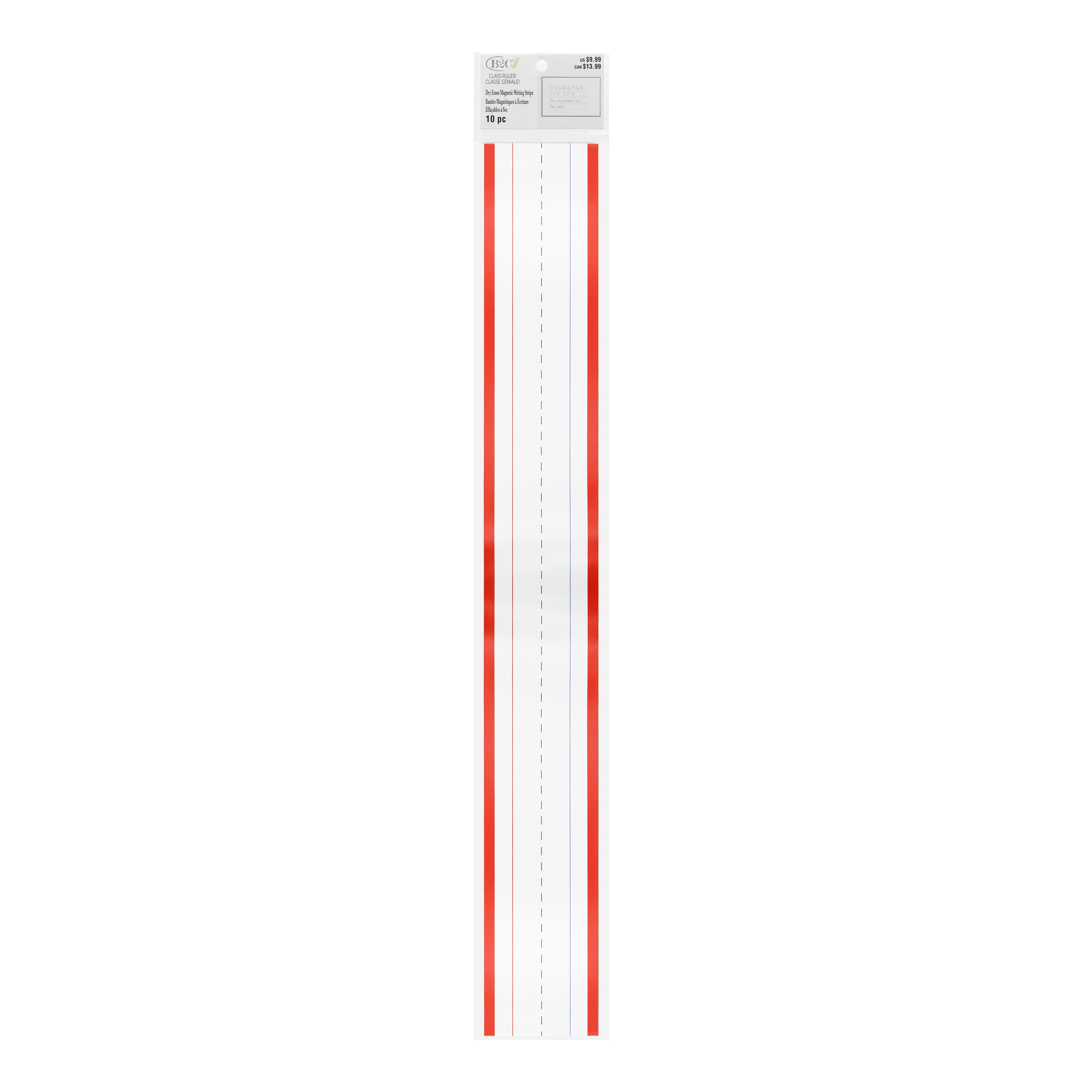 Class Rules! 23.5" Red & White Dry Erase Magnetic Writing Strips, 10ct. by B2C™