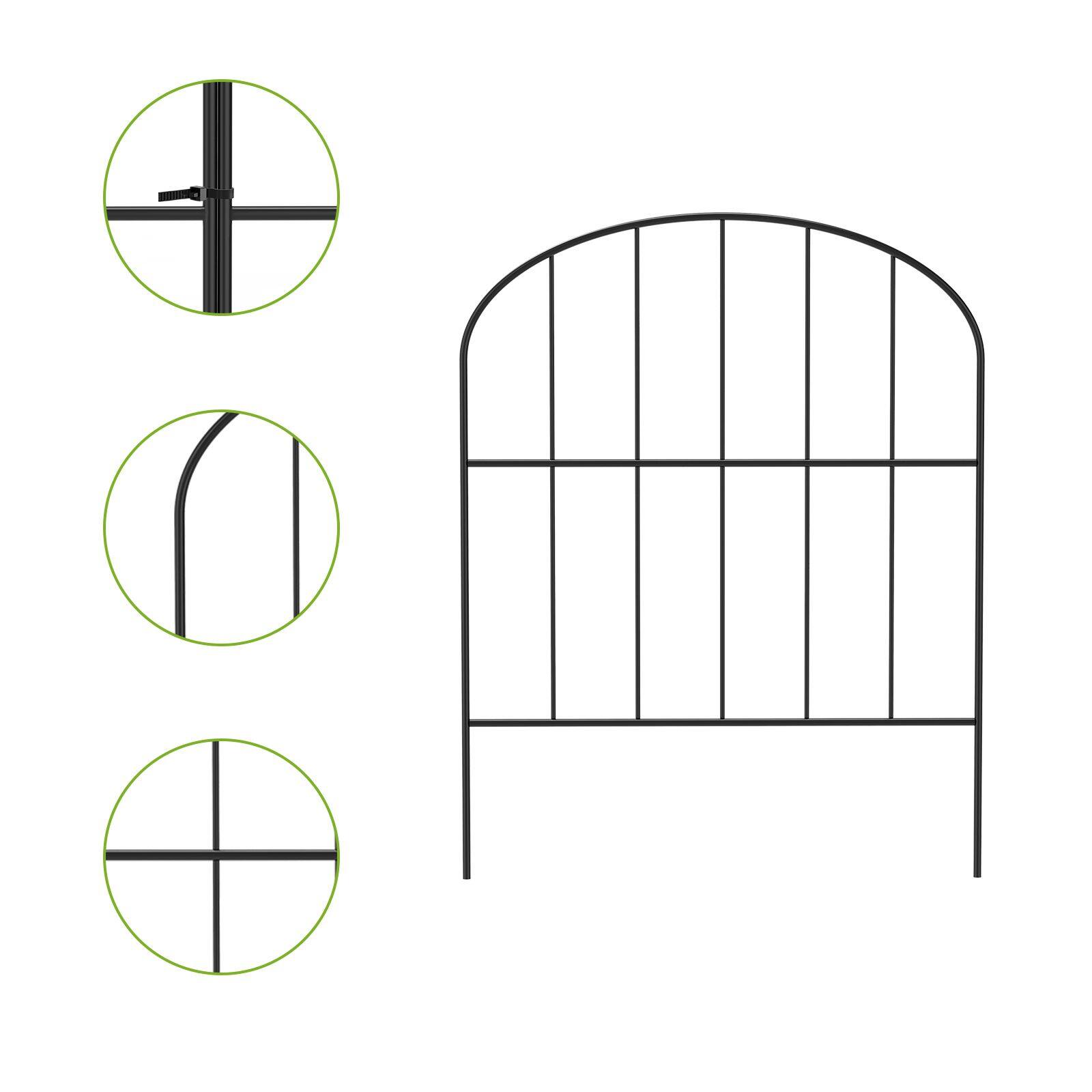NEX 10.5ft. Black Decorative Arch Garden Fence