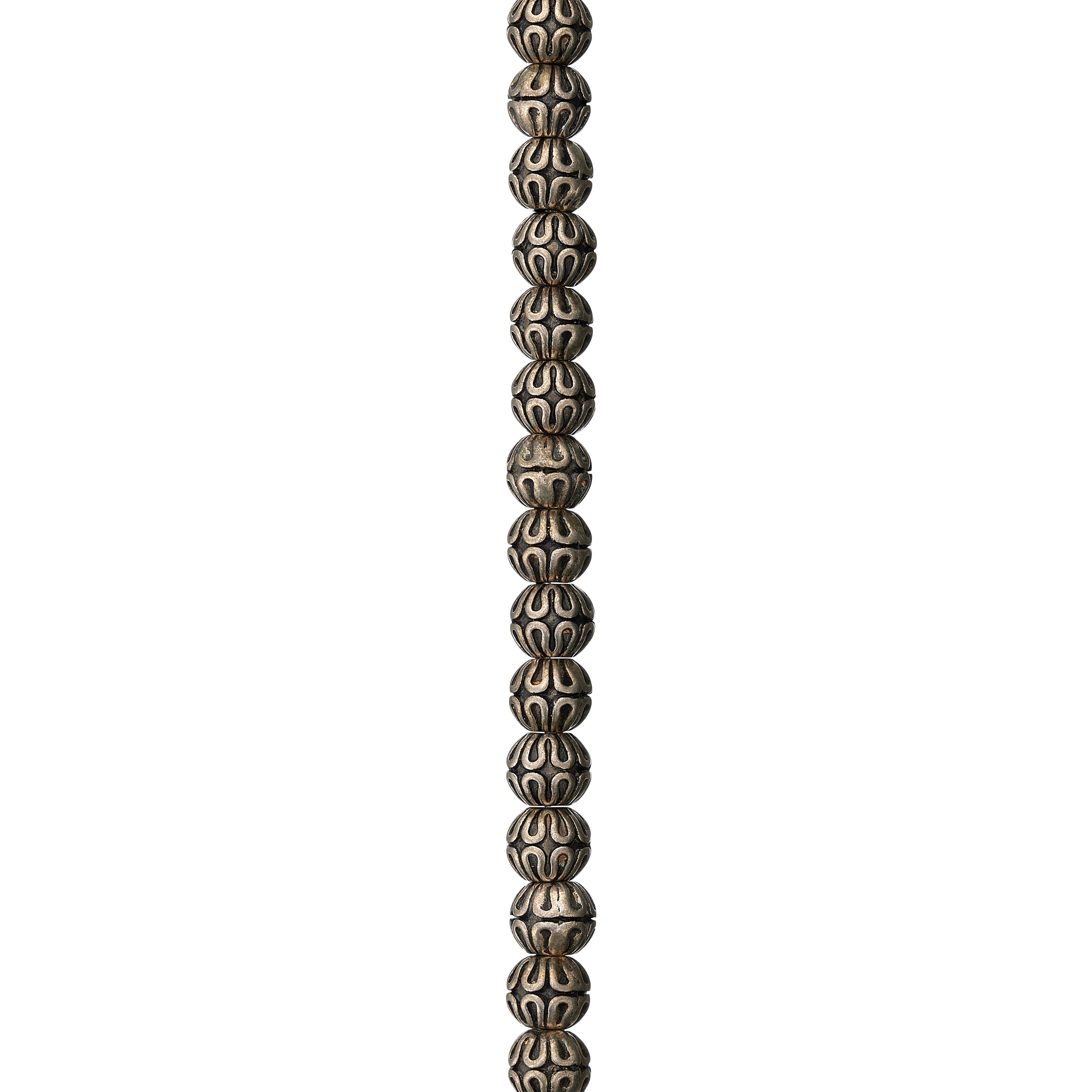Silver Rococo Metal Round Beads, 6mm by Bead Landing™