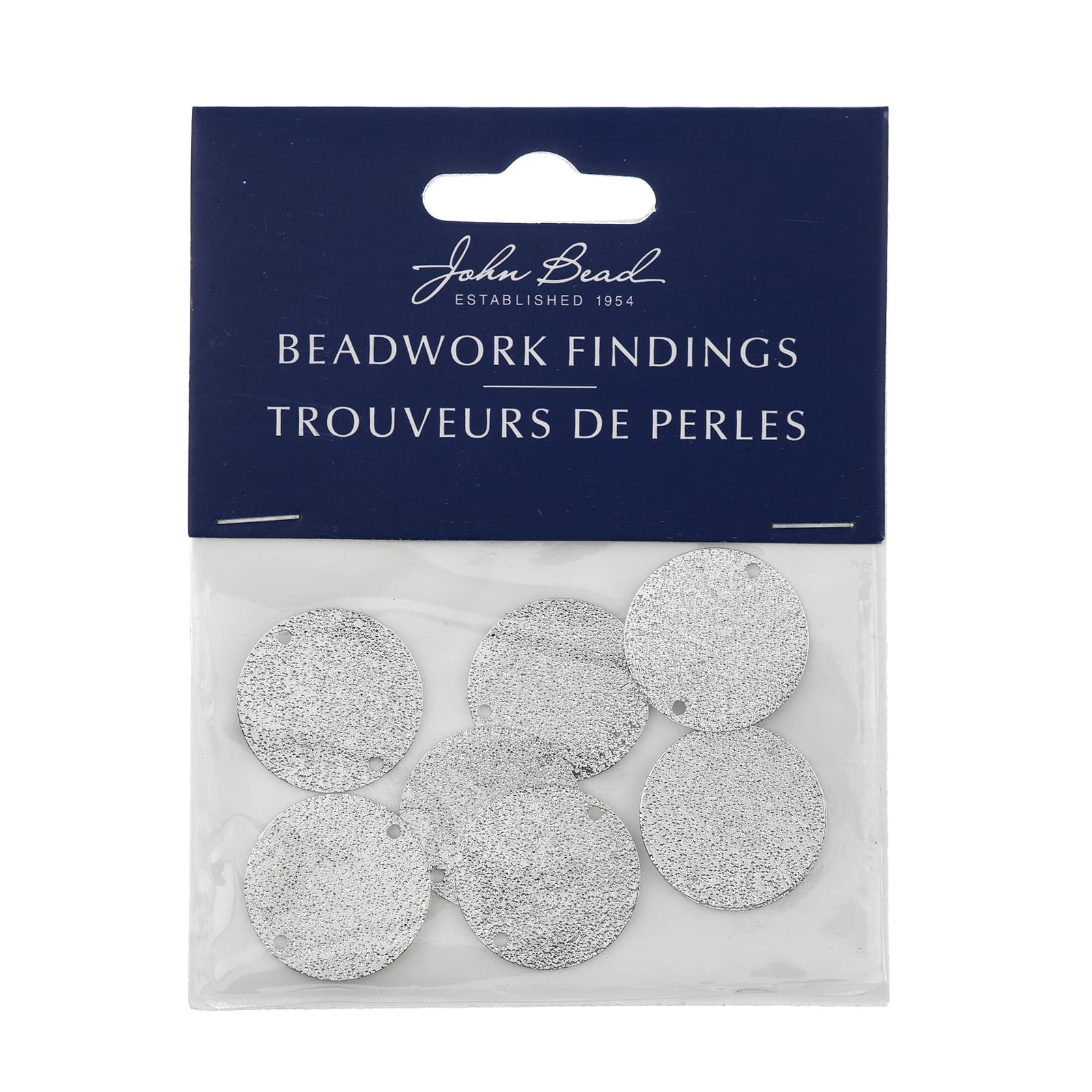 John Bead Silver Round Circle with Holes Pendants