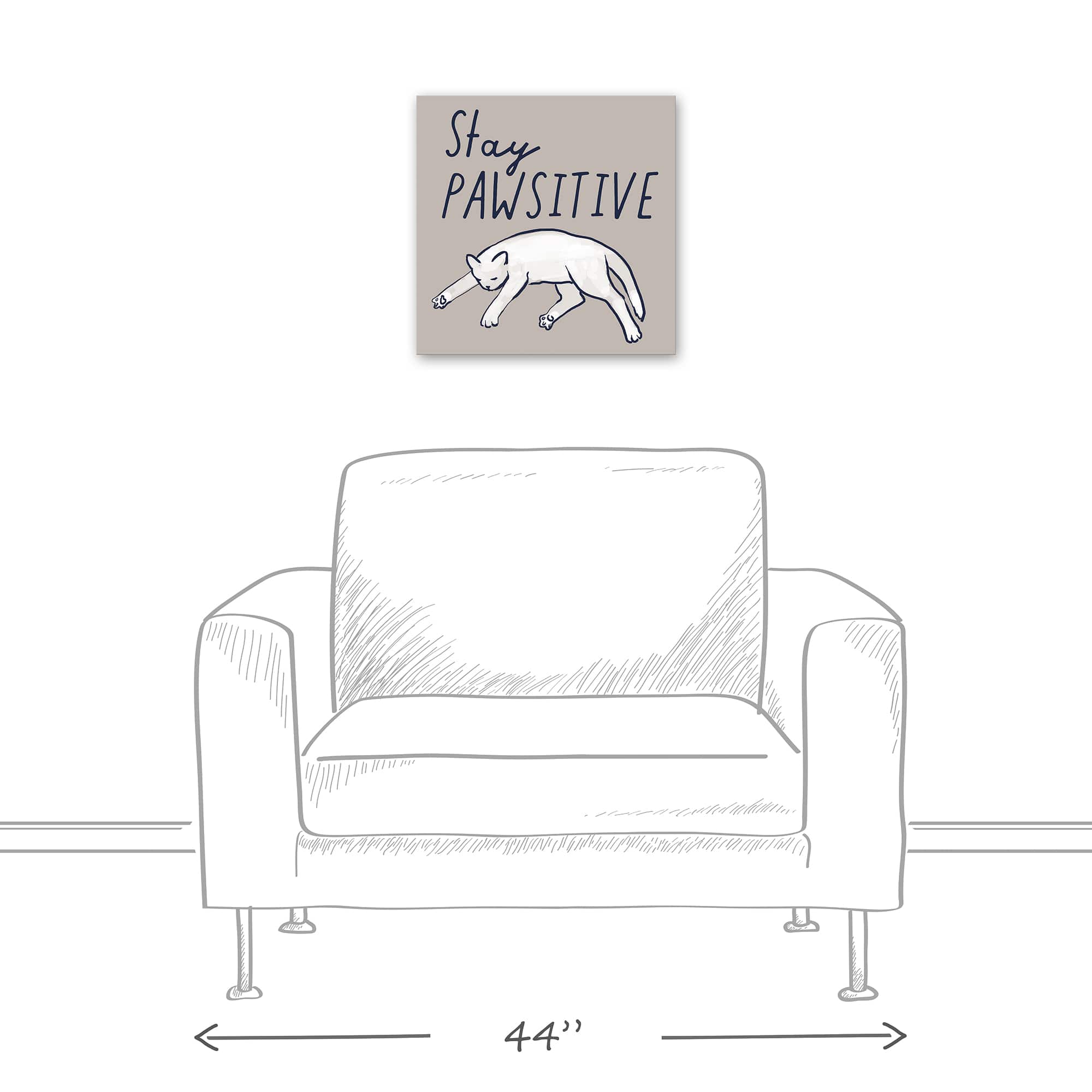 Stay Pawsitive Canvas Wall Art