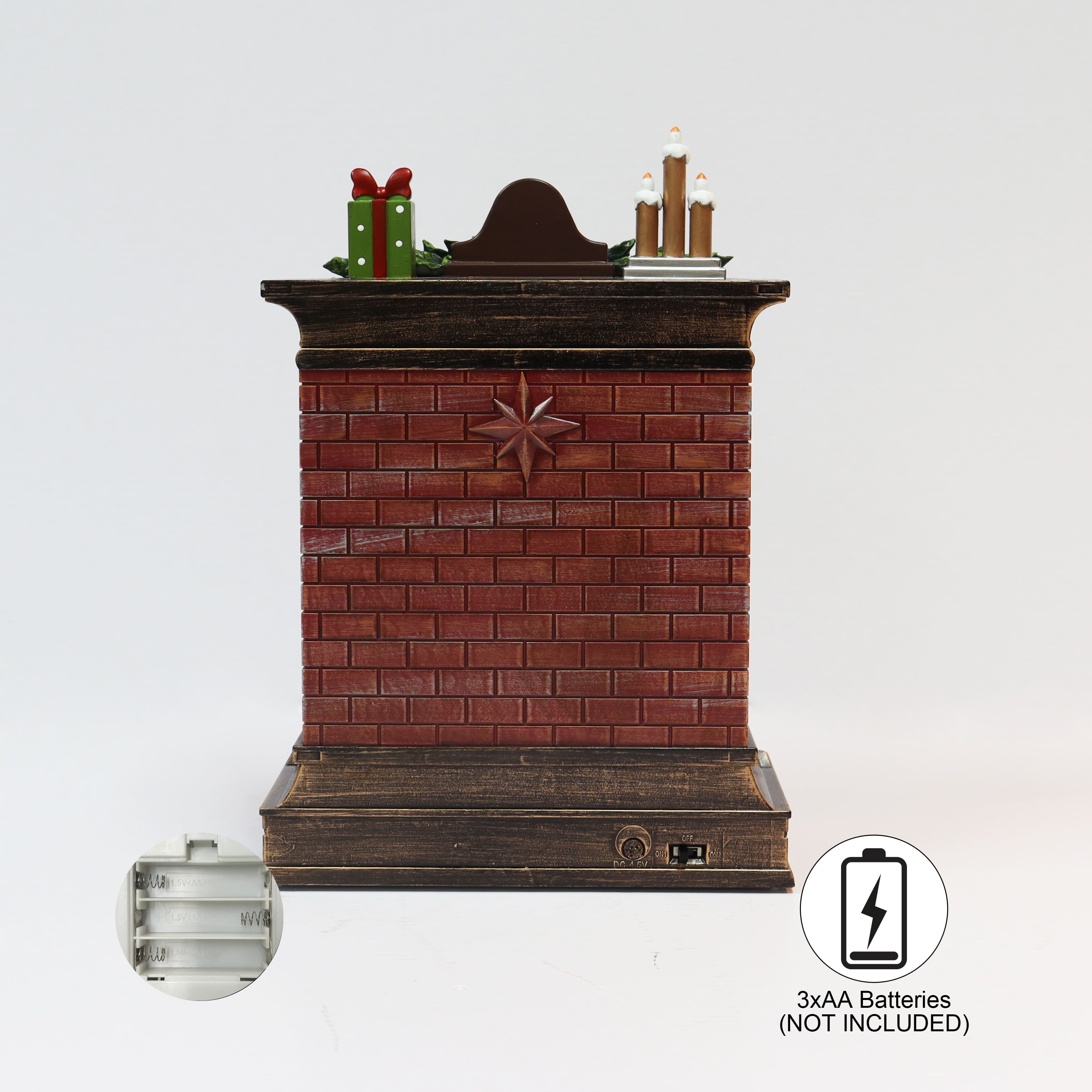 Moments in Time 10.2" Acrylic Fireplace with Santa Scene Décor