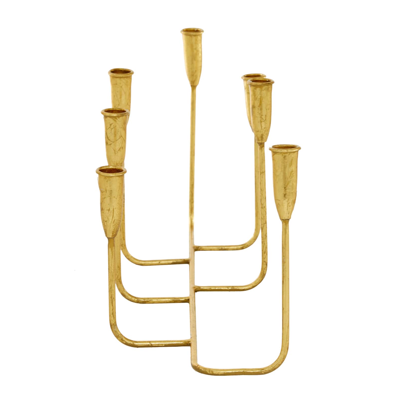 CosmoLiving by Cosmopolitan 10'' Gold Iron Contemporary Candlesticks Holder