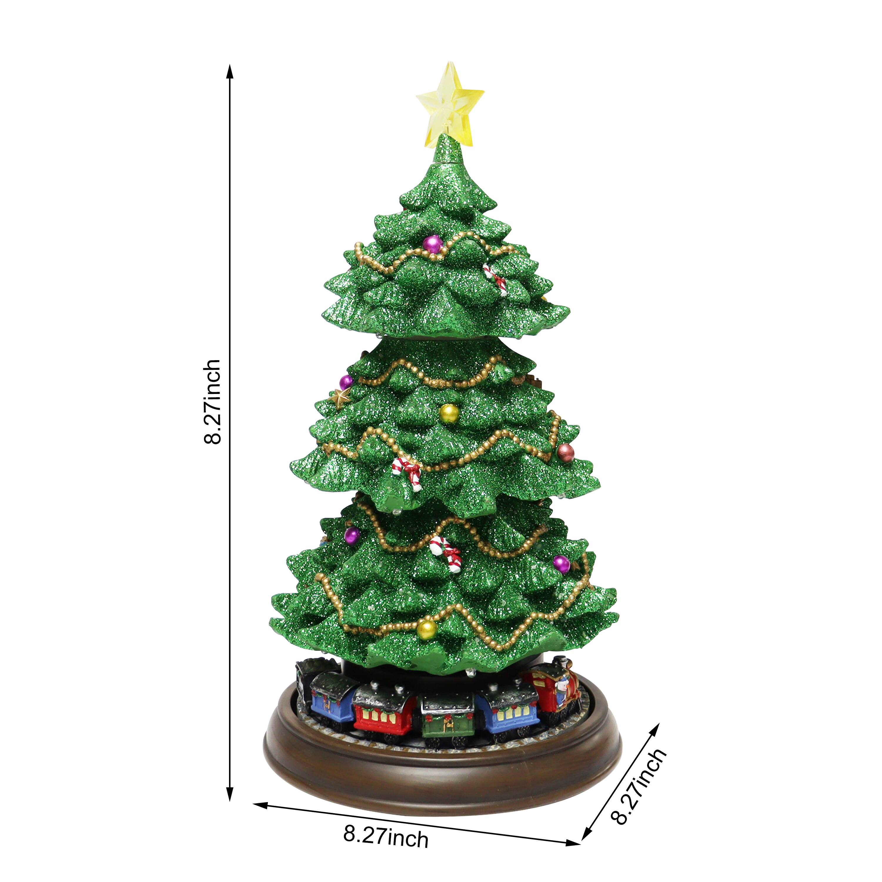 Moments in Time 8.27" Animated & Musical 3-Tiered Christmas Tree Tabletop Décor