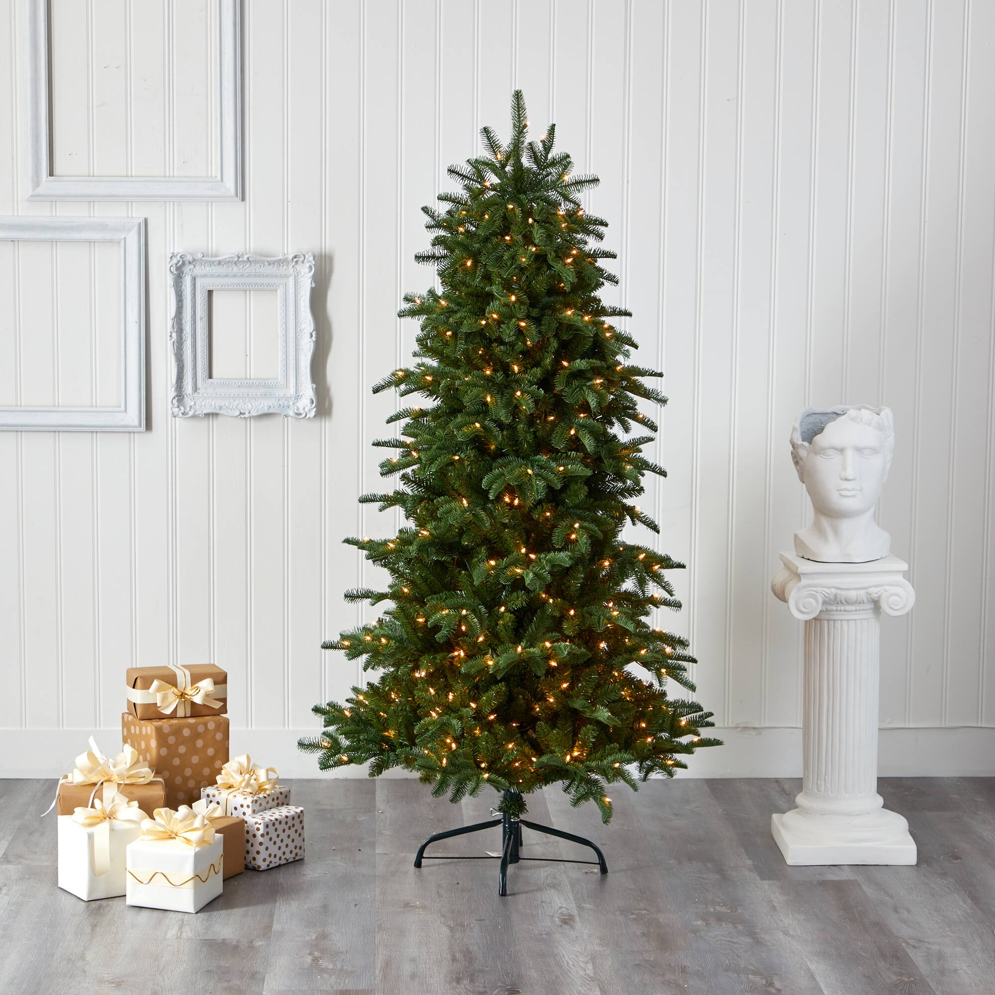 6ft. Pre-Lit South Carolina Fir Artificial Christmas Tree, Clear LED Lights