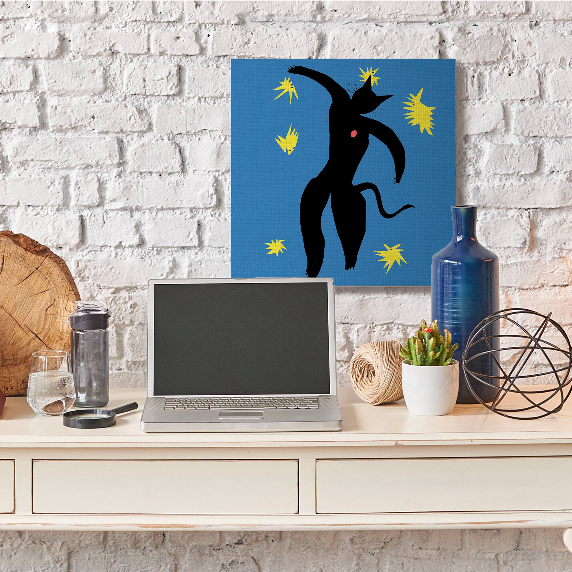 Stupell Industries Matisse Cat Icarus Classic Painting Parody Canvas Wall Art