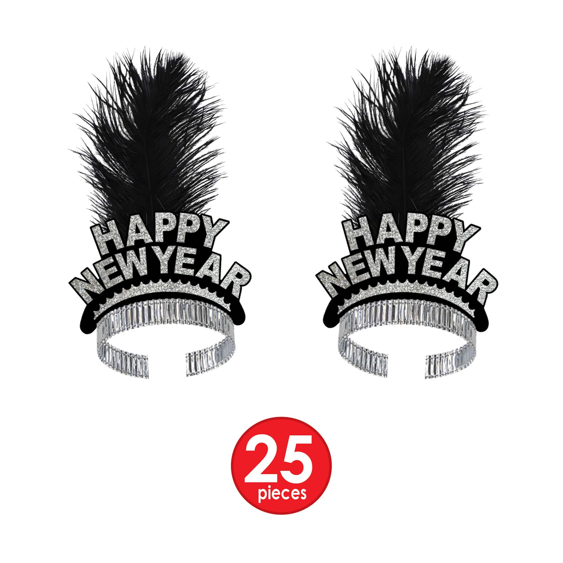 Beistle Black & Silver New Year Top Hat Party Favor Kit for 50