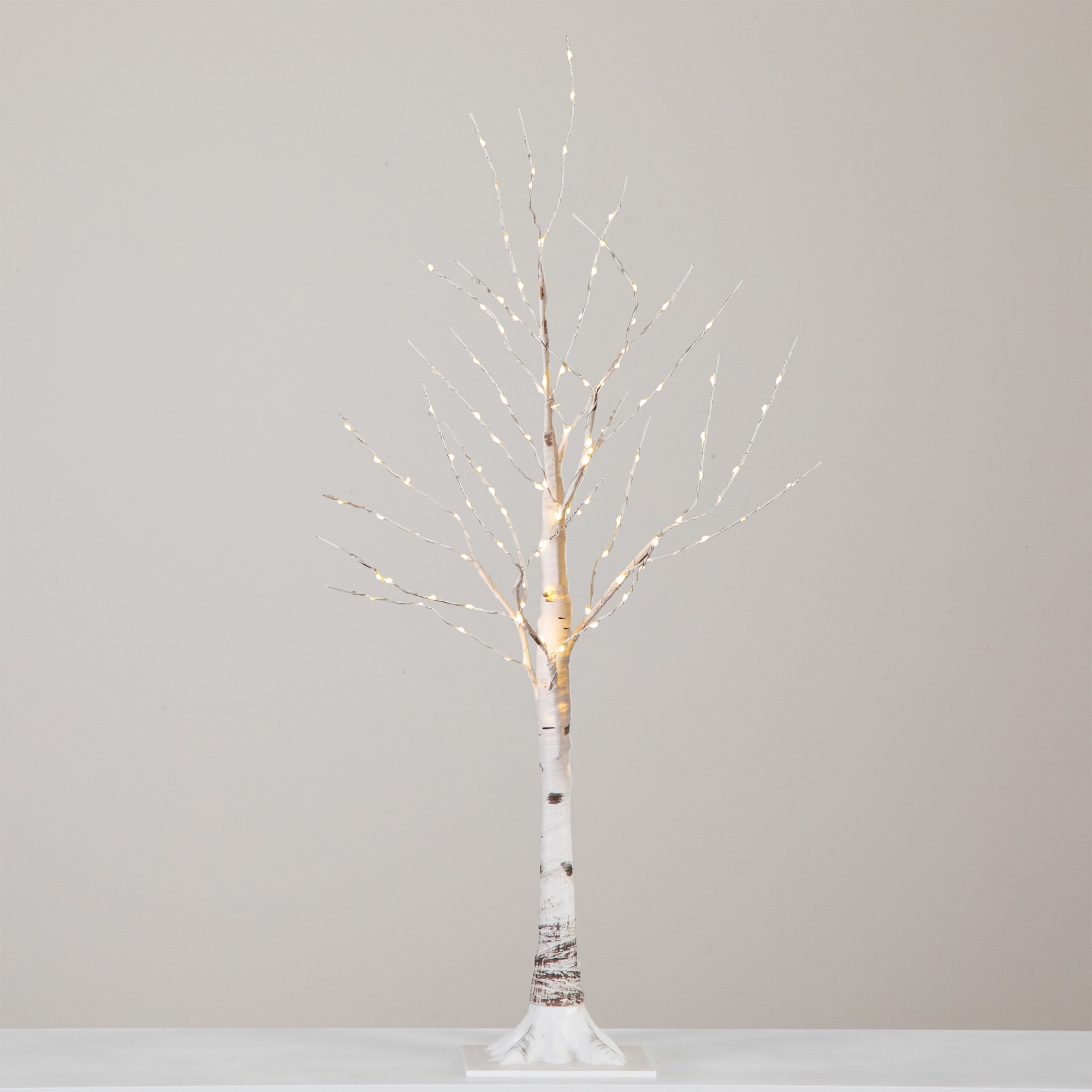 3ft. Pre-Lit White Birch Artificial Christmas Tree, Warm White LED Lights