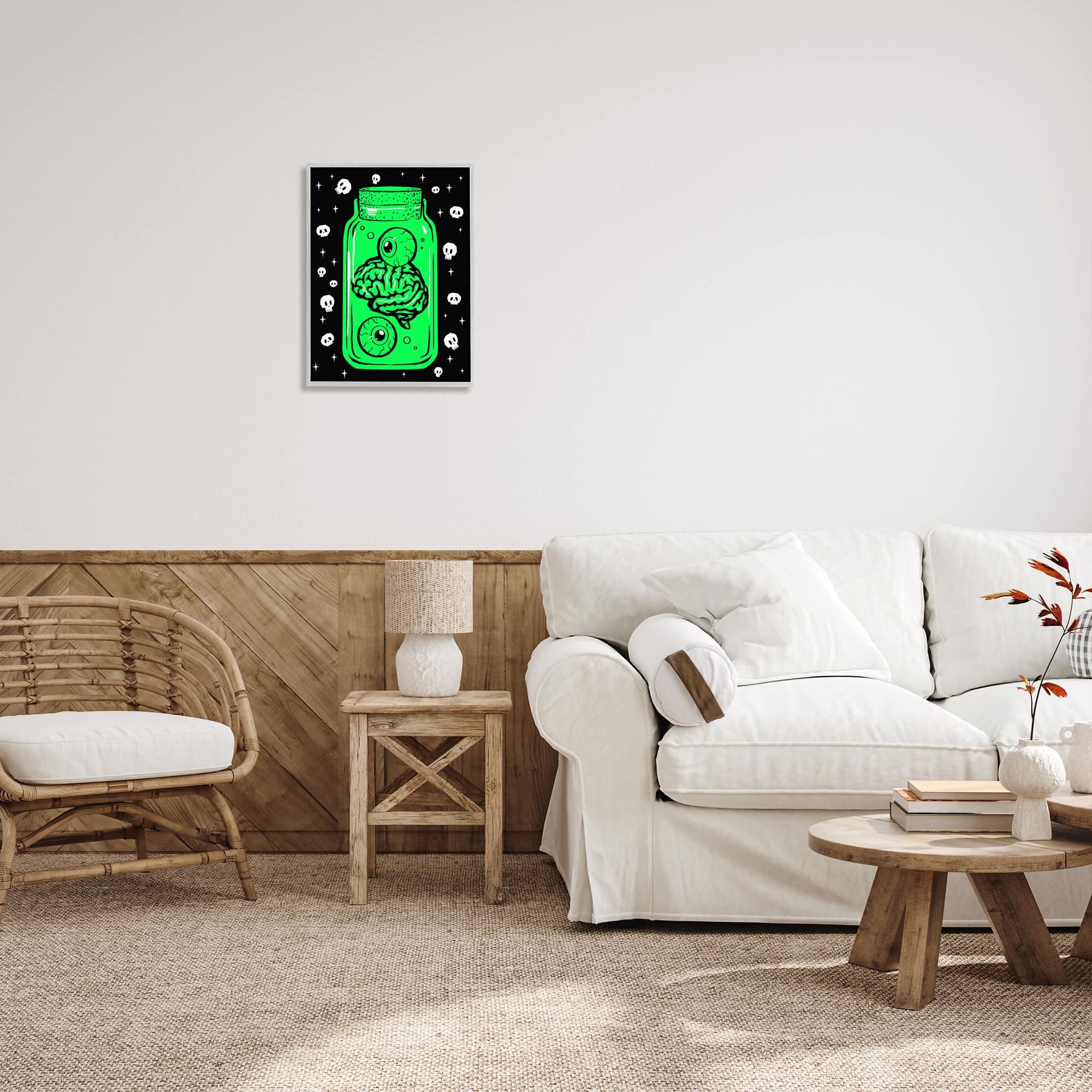 Stupell Industries Spooky Specimen Jar Framed Giclee Art