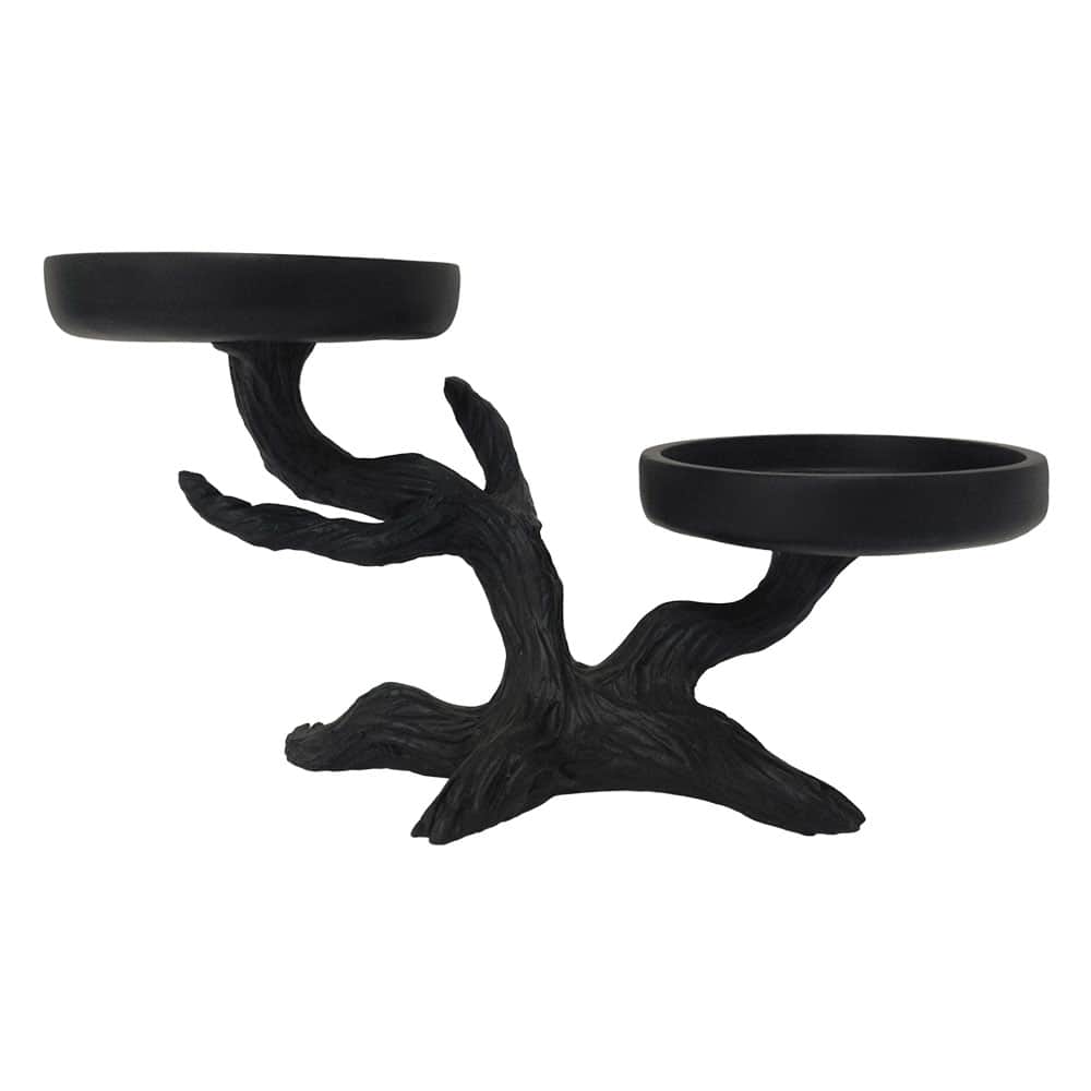 9" Black Tree Pillar Candle Holder by Ashland®