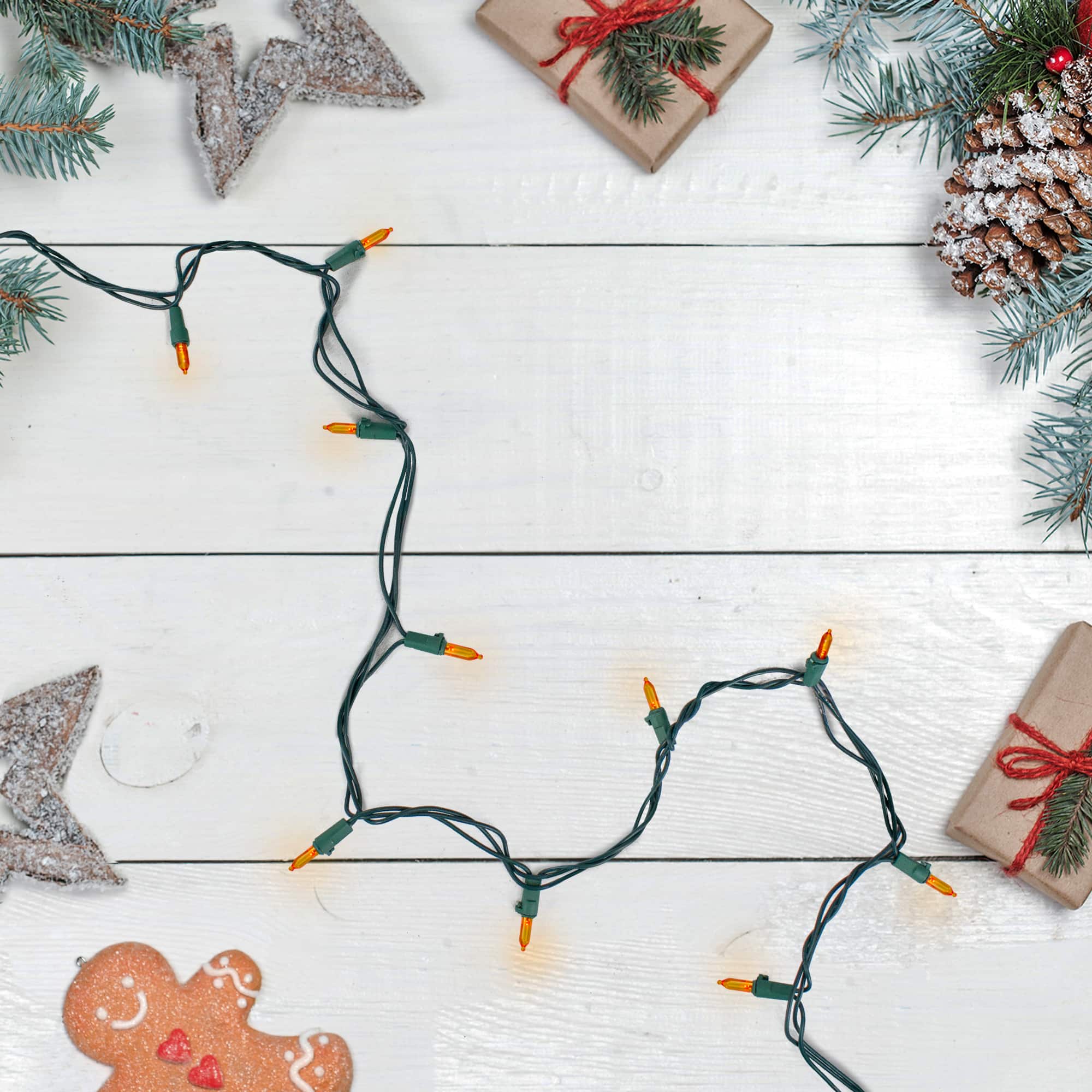 50ct. LED Mini Christmas String Lights with Green Wire