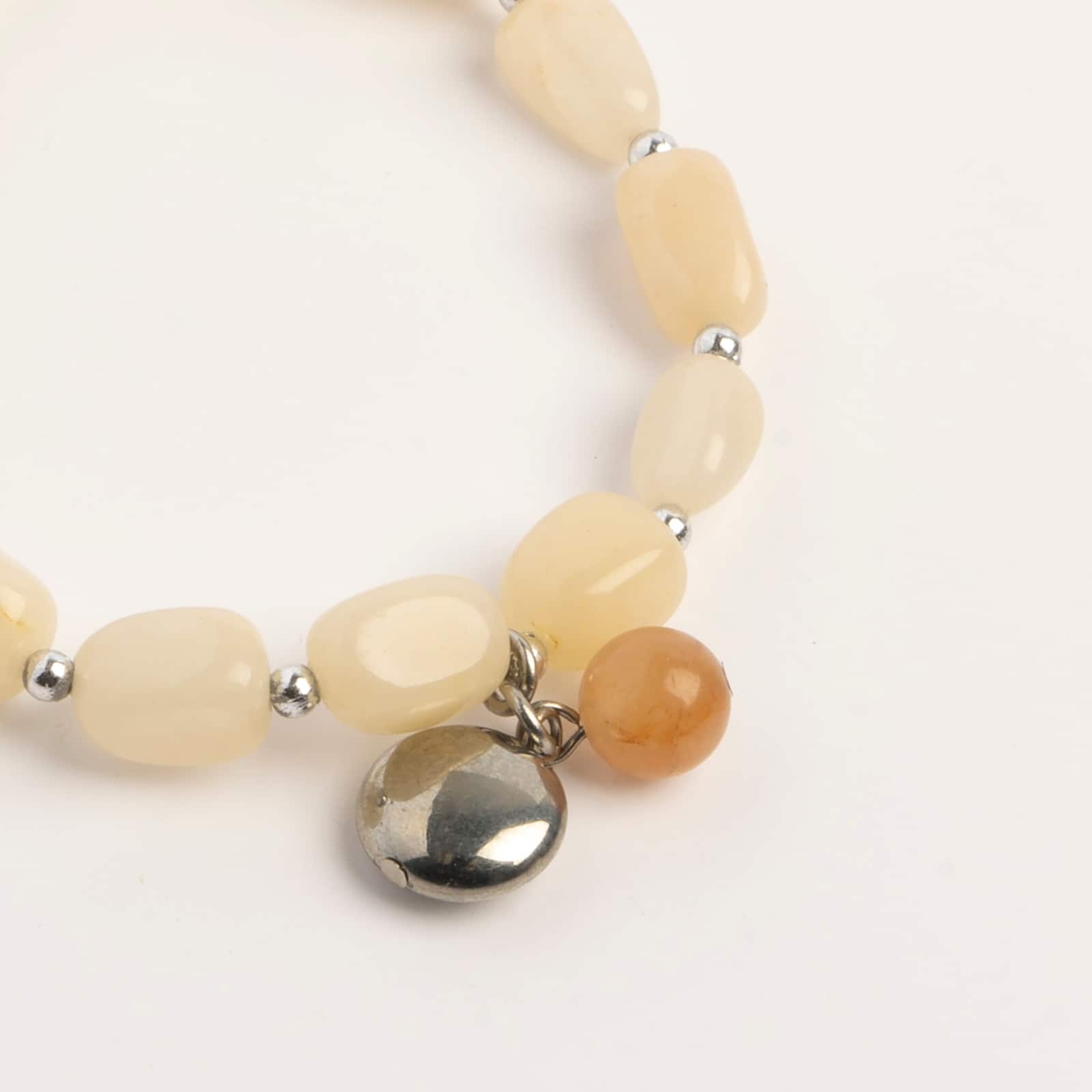 John Bead Honey Jade Happiness Gemstone Charm Bracelet