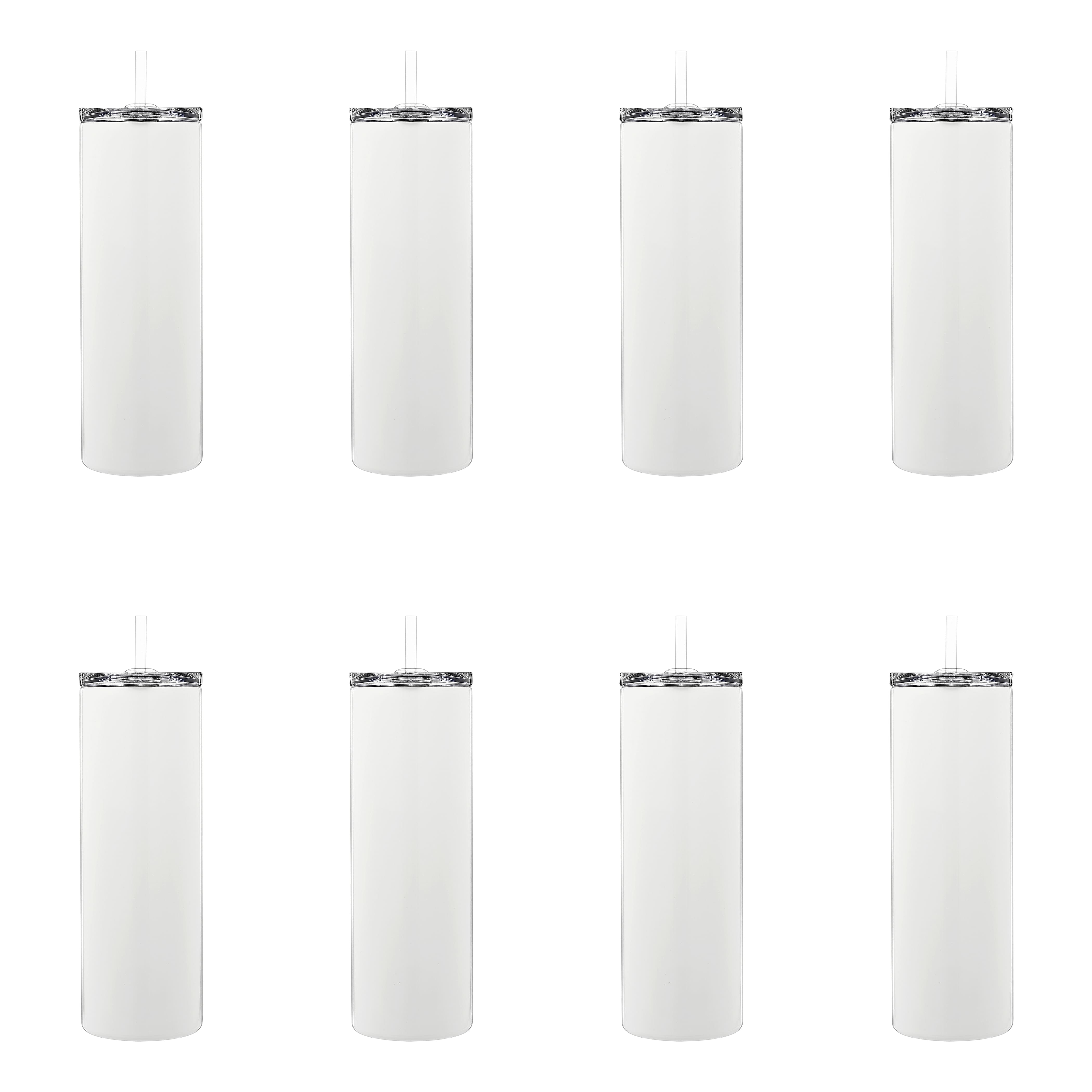 8 Pack: 18.5oz. Skinny Sublimation Tumbler with Straw by Make Market®