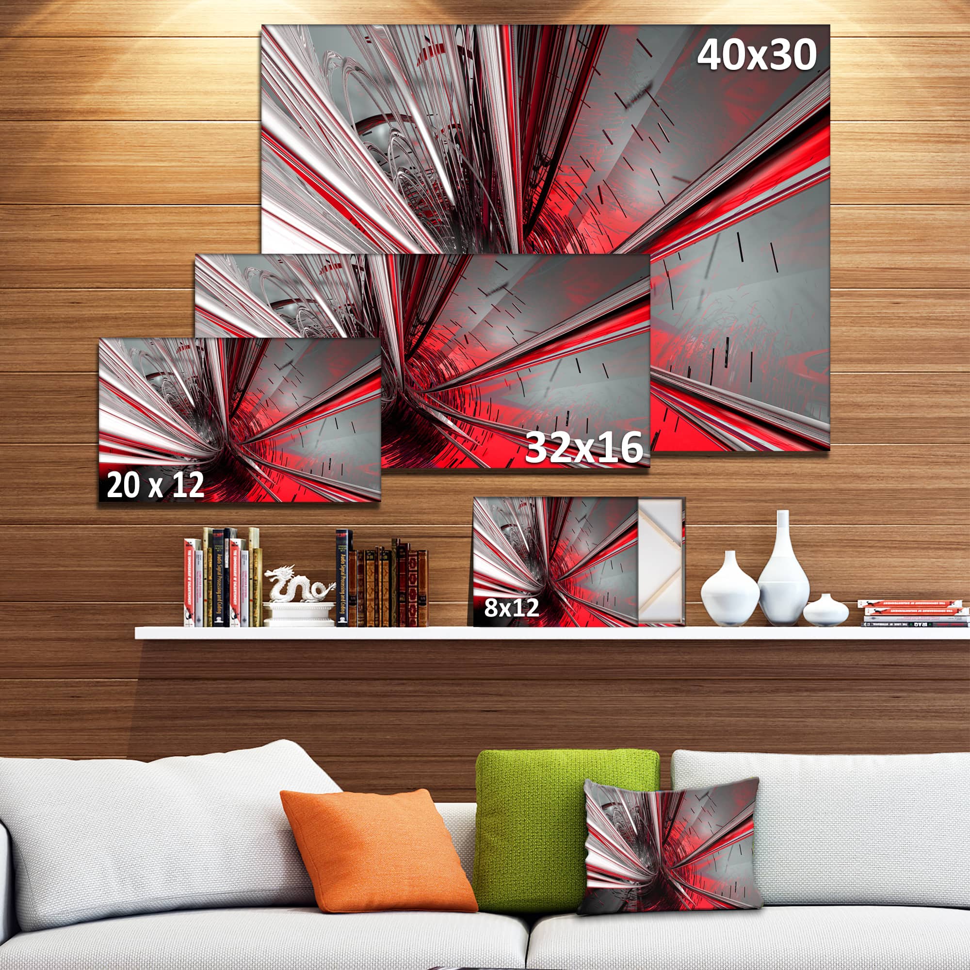 Designart - Fractal 3D Deep into Middle - Contemporary Canvas Art Print