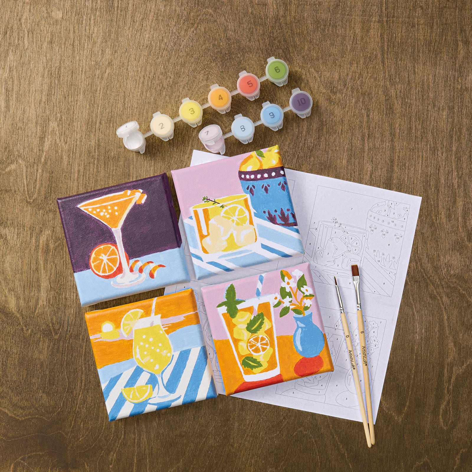 Cocktails Paint-by-Number Gallery Mini Kit by Artist's Loft®