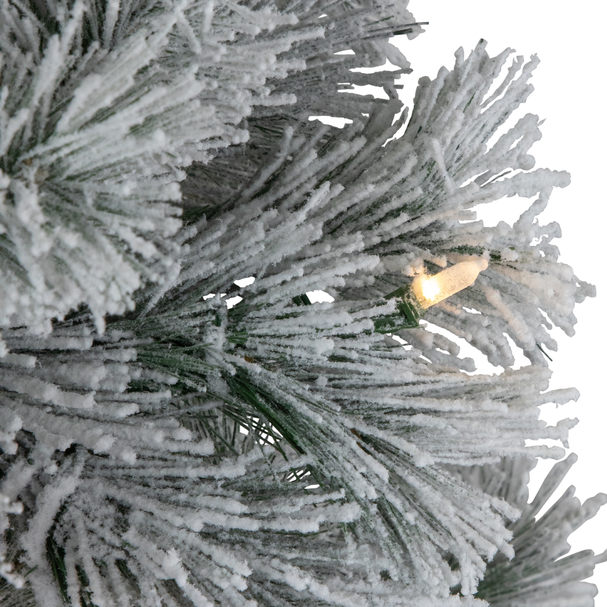 7ft. Pre-Lit Snowy Bristle Pine Artificial Christmas Tree, Warm White LED Lights