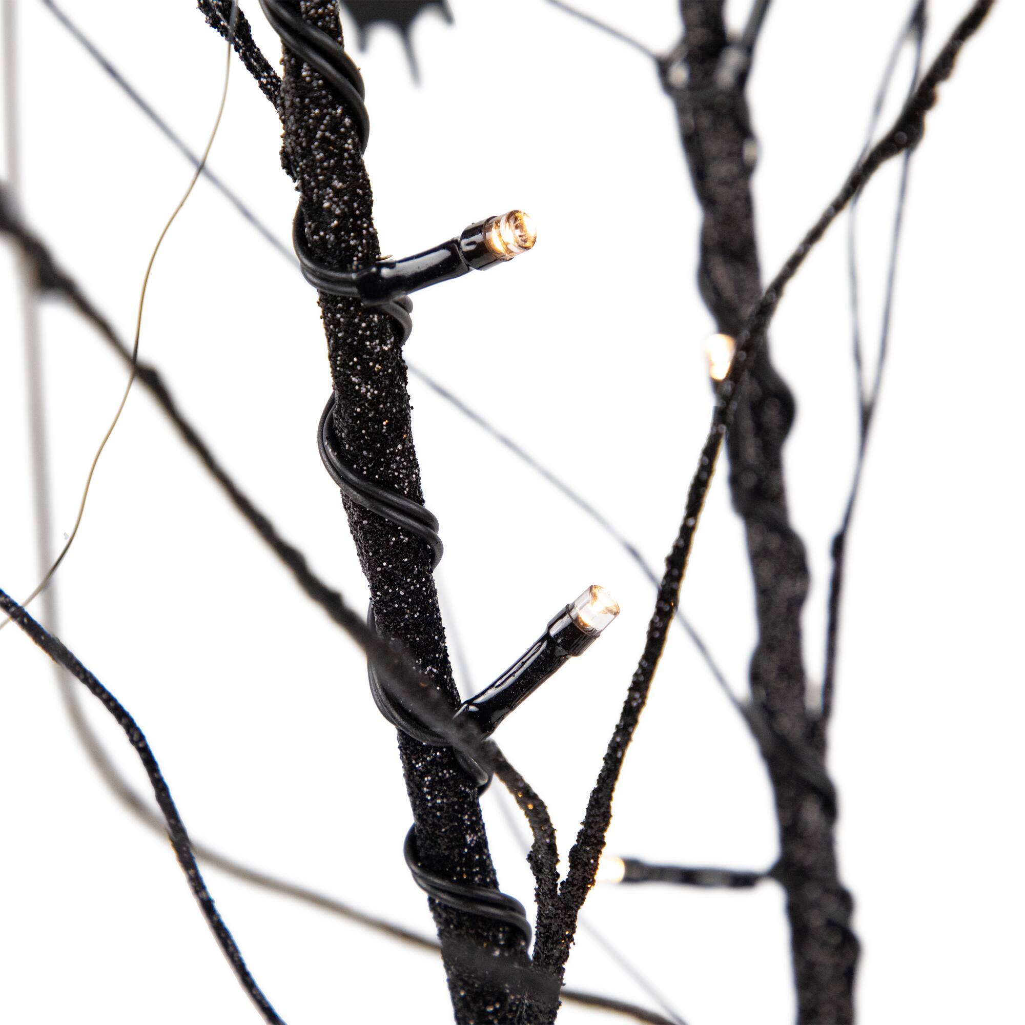 50" LED Black Halloween Branch Tree with Bats