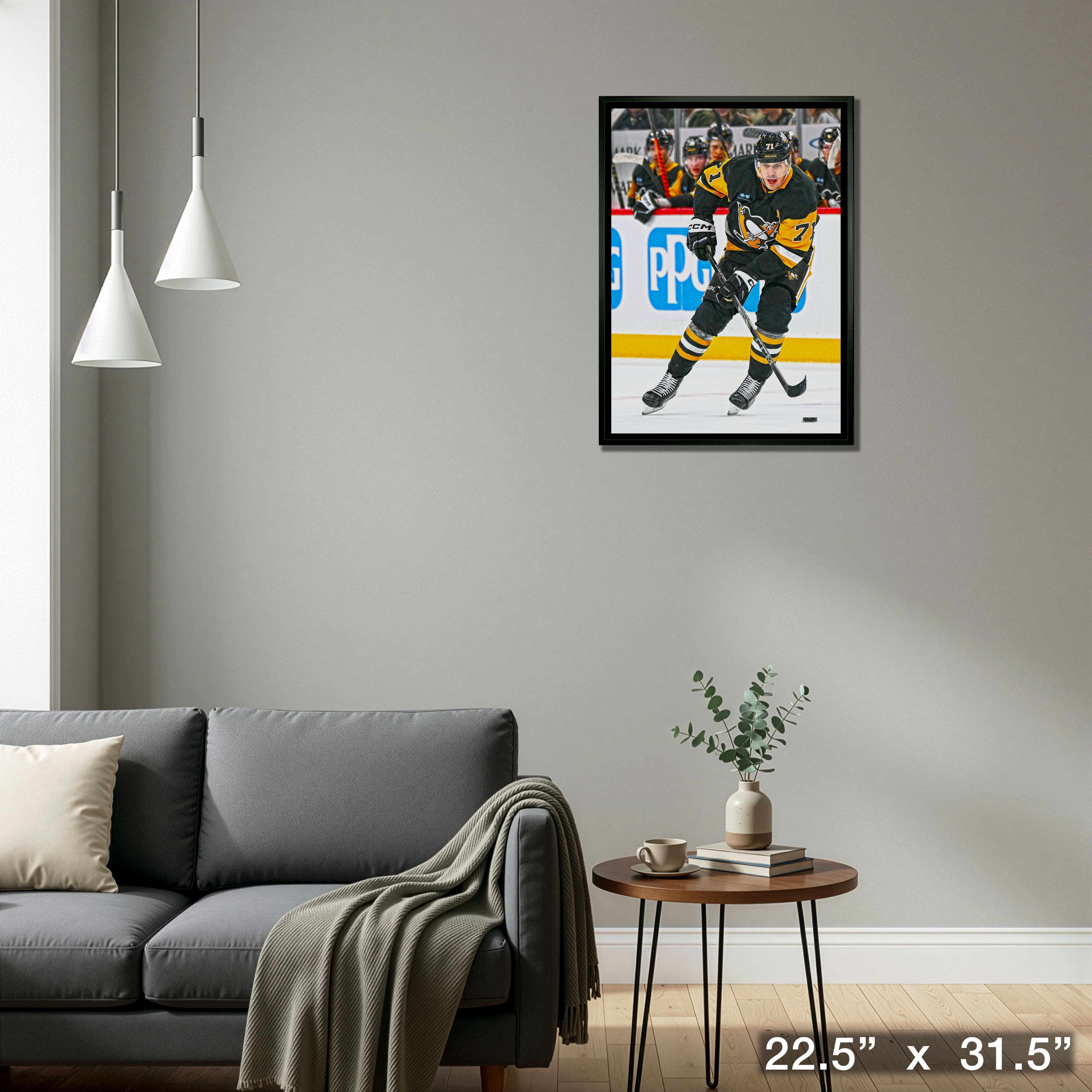 Evgeni Malkin 20" x 29" Framed Canvas Pittsburgh Penguins 22.5" x 31.5"