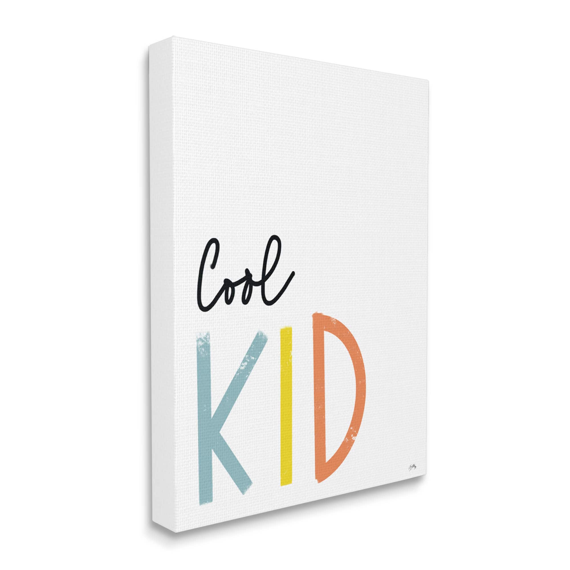 Stupell Industries Cool Kid Text Minimal Red Yellow Blue Typography Canvas Wall Art