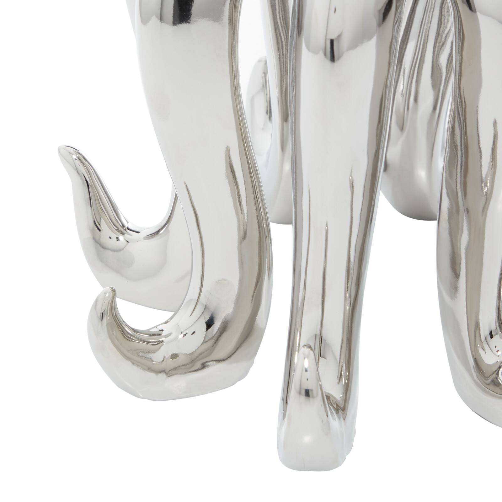 Silver Porcelain Glam Octopus Sculpture, 17" x 11" x 12"