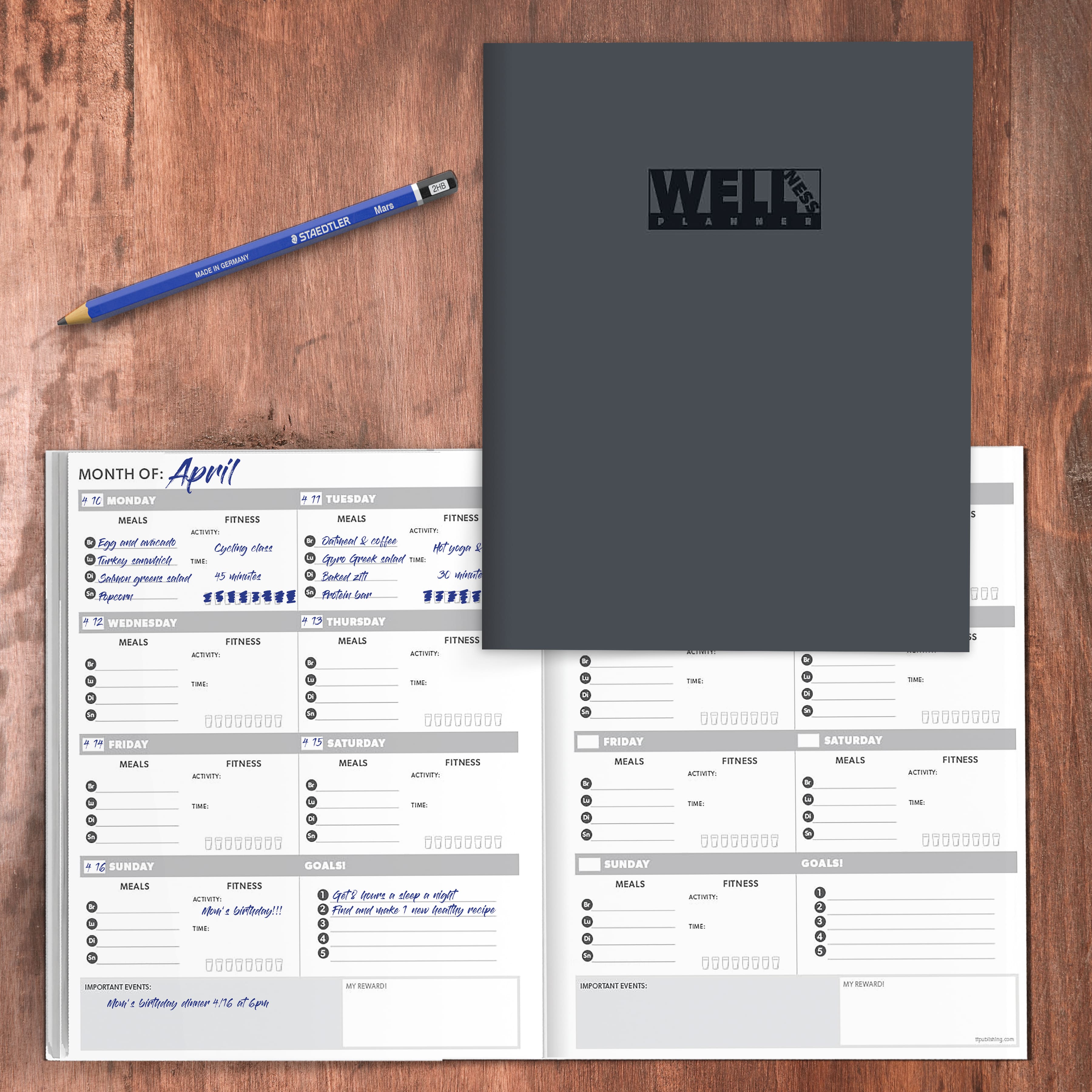 TF Publishing Large Undated Wellness Planner