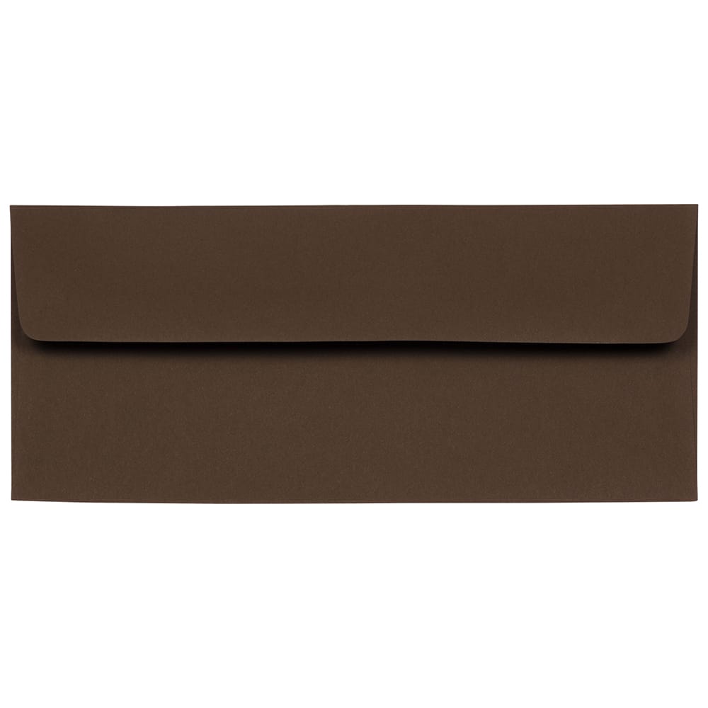 JAM Paper #10 Business Premium Chocolate Brown Straight Flap Envelopes, 50ct.