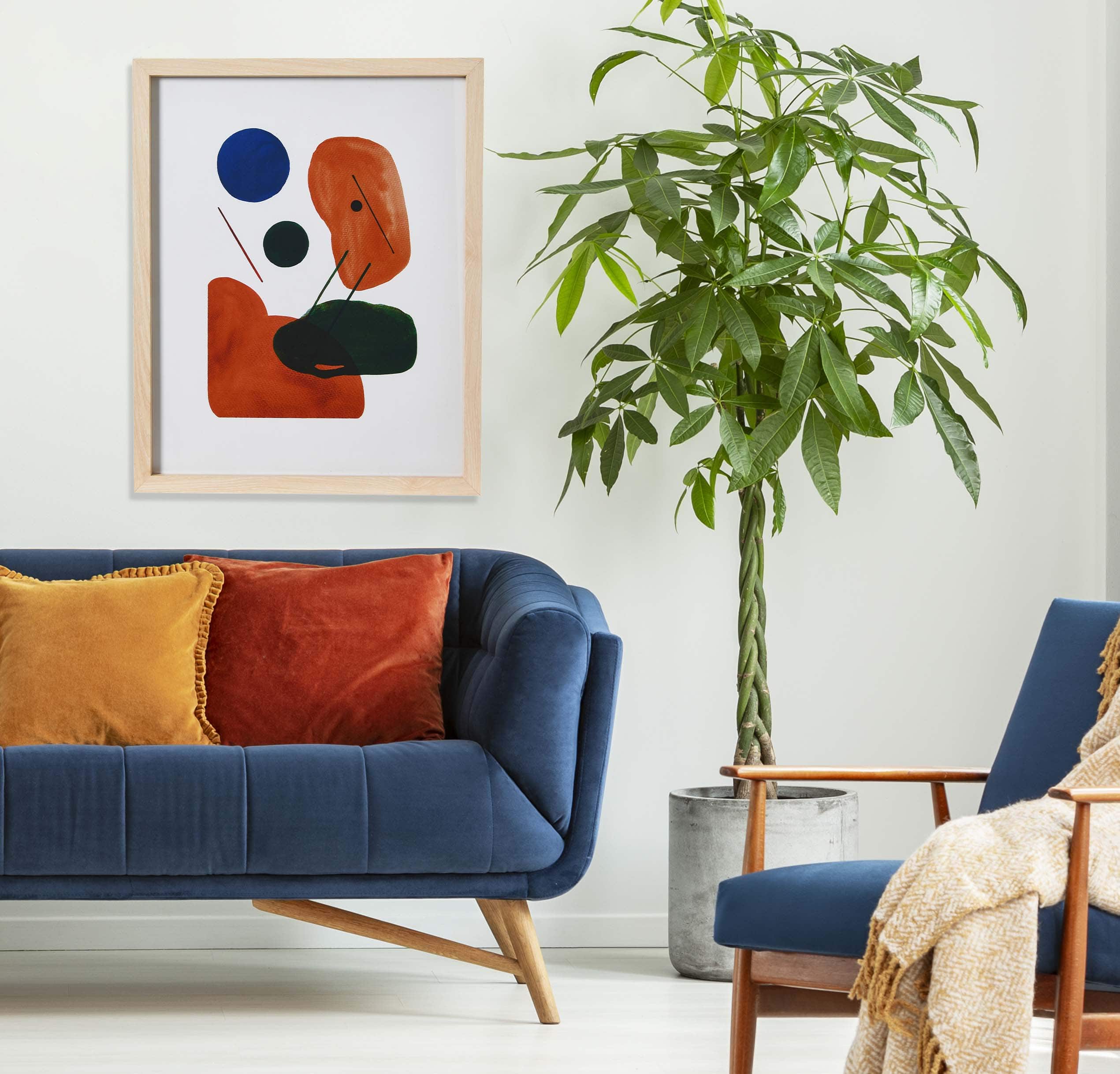 Hello Honey® Abstract Geometric Print with Solid Wood Frame