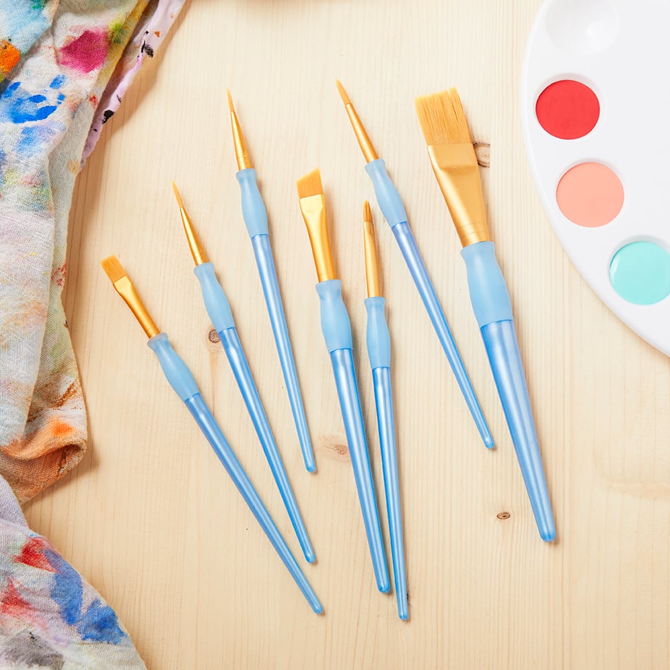 9 Packs: 7 ct. (63 total) Golden Taklon Angular Brush Super Value Pack by Craft Smart®