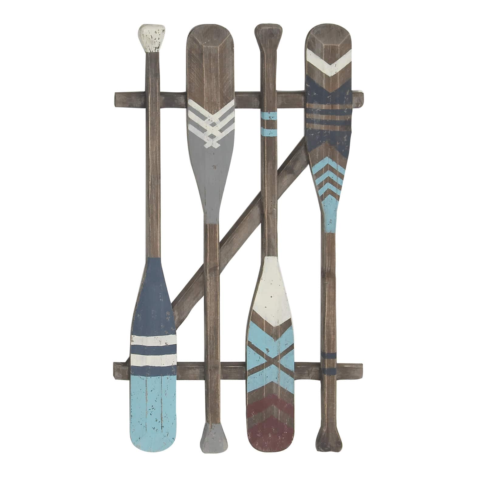 36" Brown Wood Coastal Oars Wall Decor