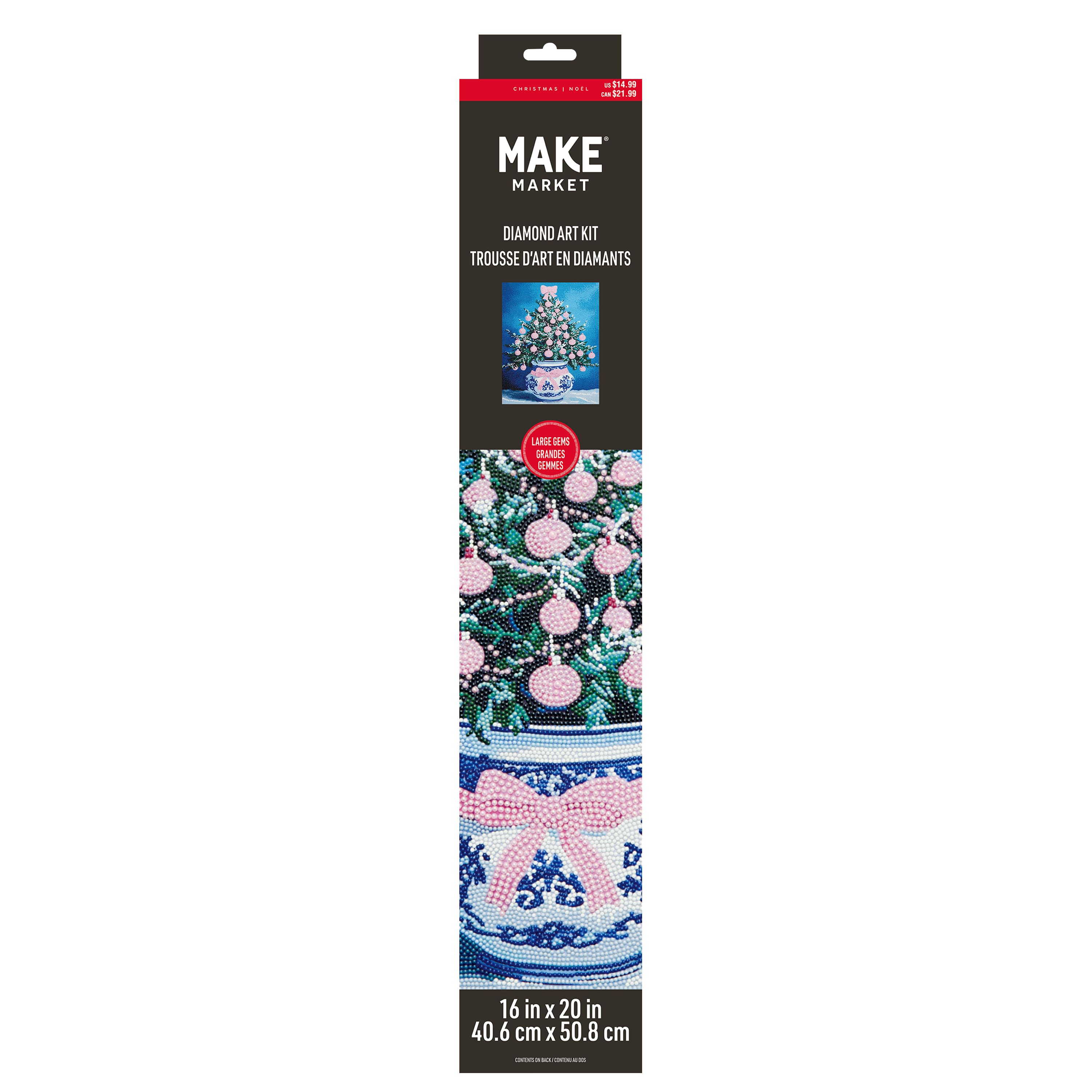 16" x 20" Pink Tree Diamond Art Kit by Make Market®