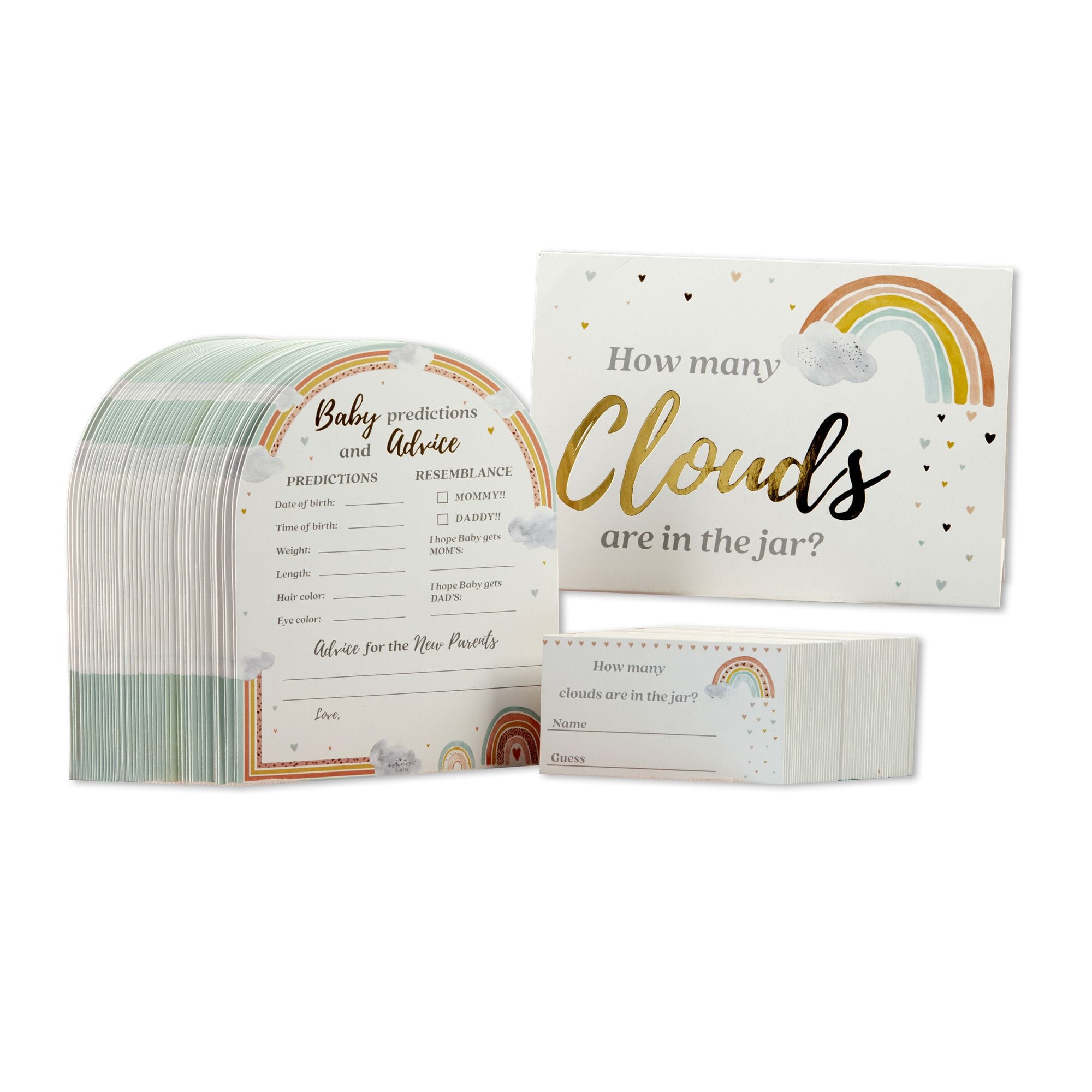 Kate Aspen Boho Rainbow Baby Advice Card & Baby Shower Game Set