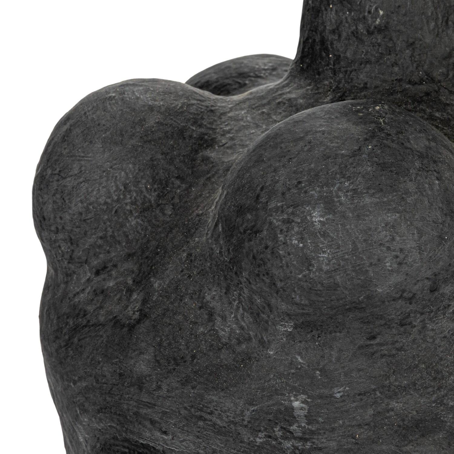 Hello Honey® 21" Black Handmade Paper mache Bubble Vase with Distressed Finish