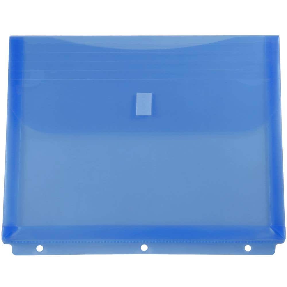 JAM Paper 9.5" x 11.5" Hook & Loop Closure 3-Hole Punch Plastic Envelopes