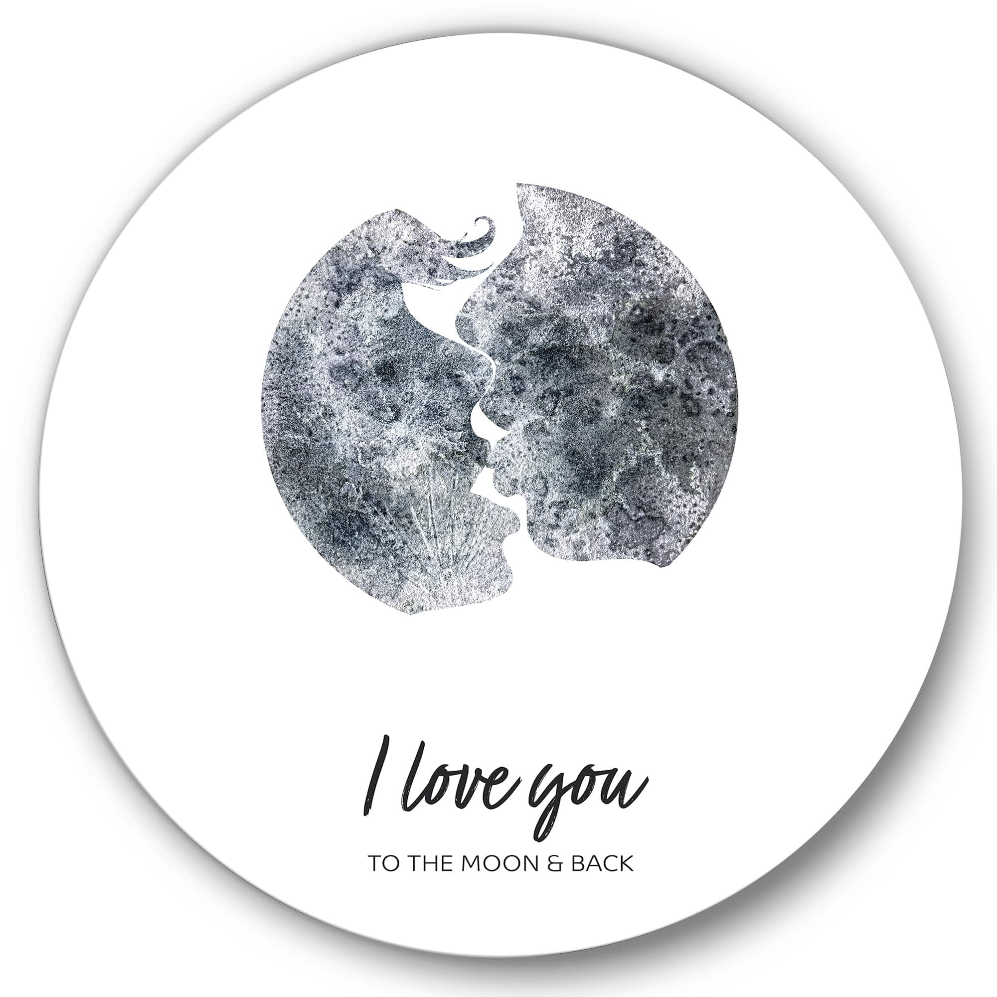 Designart - Romantic Moon Kiss of Two Lovers