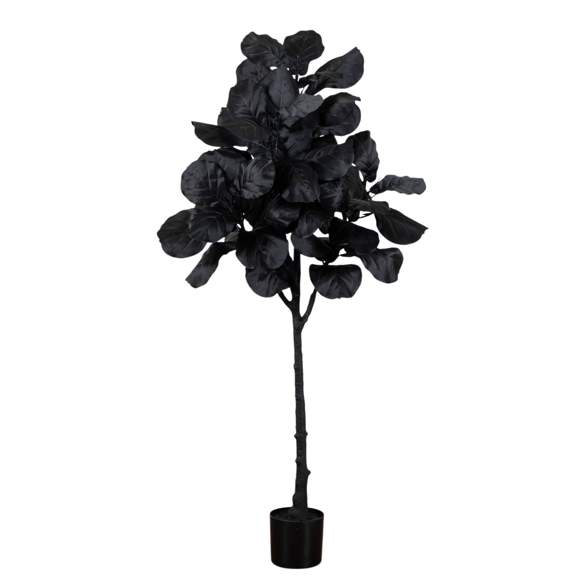 5Ft Artificial Halloween Black Fiddle Leaf Tree By Nearly Natural | 28" x 28" x 60" | Michaels®