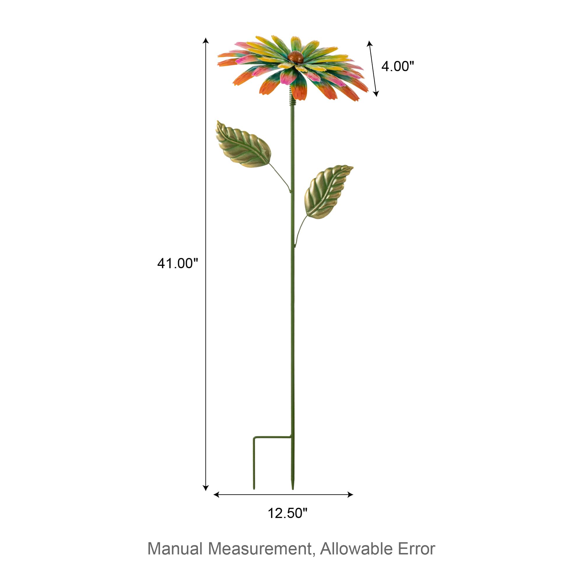 Glitzhome® 41" Multi Garden Painted Metal Flower Garden Yard Stake